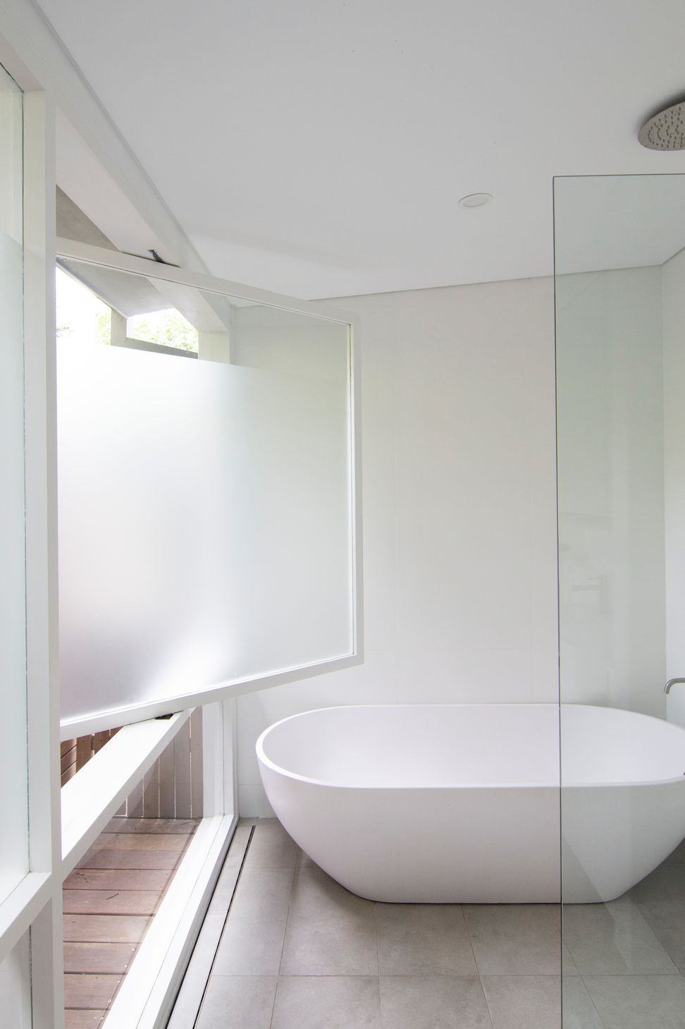 Simple , minimal but functional finishes to the bathroom.