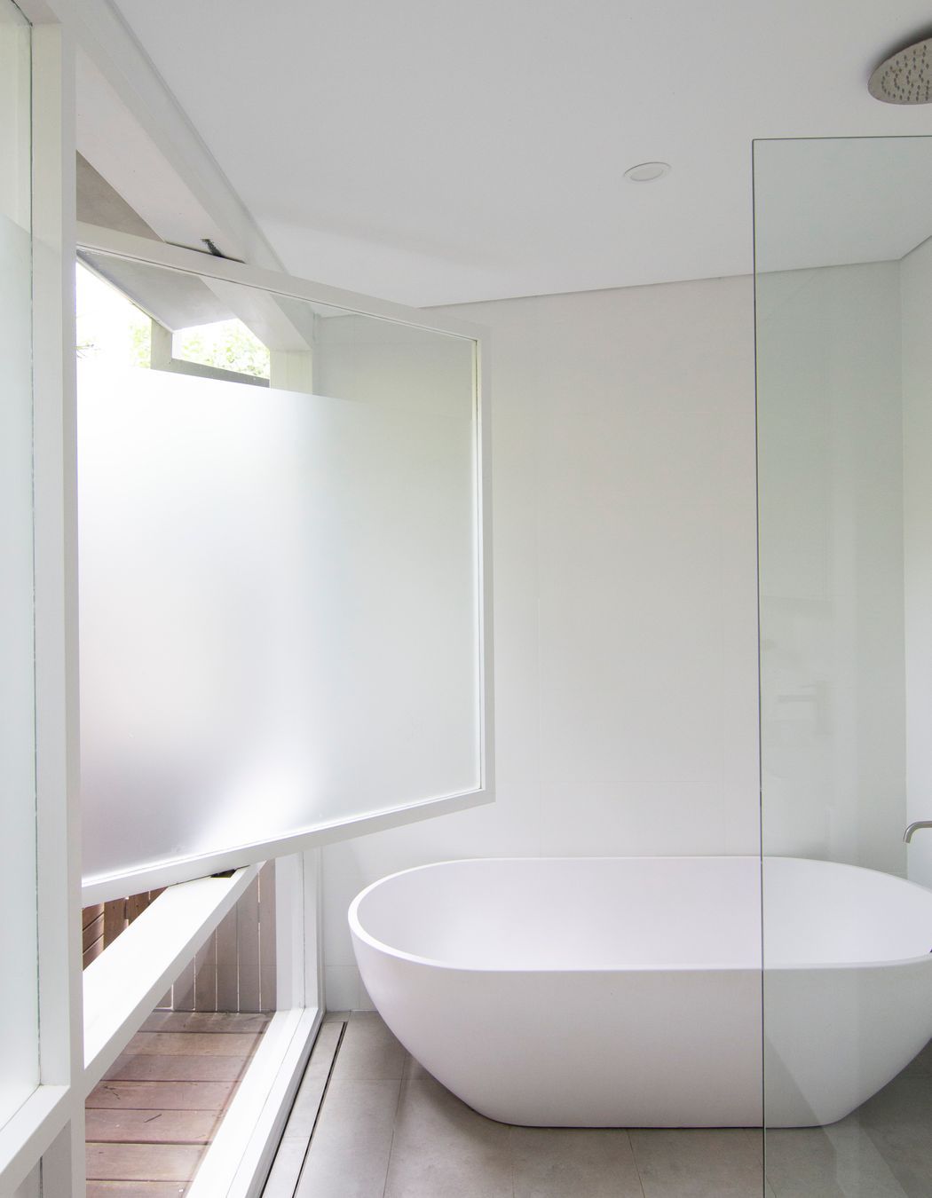 Simple , minimal but functional finishes to the bathroom.