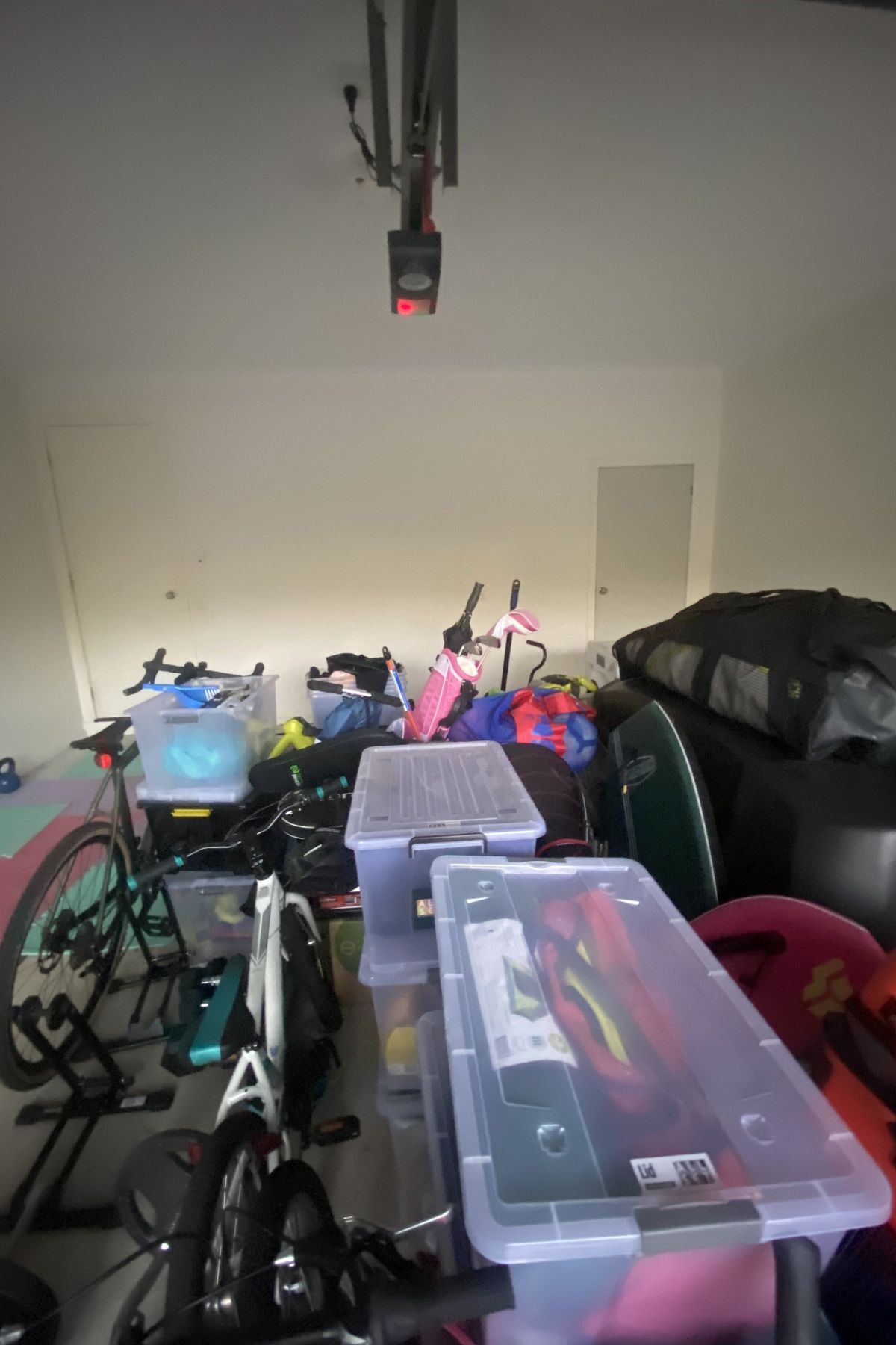Before - the families gear that needed to be organised to claim the garage back