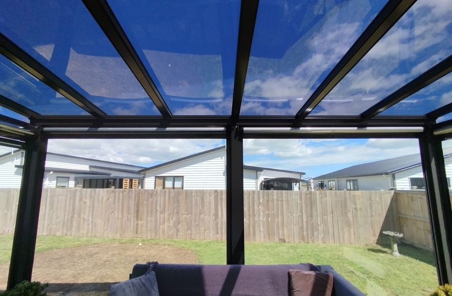 Flat Rectangle Canopy with Ziptrak® Outdoor Blinds in Clarks Beach