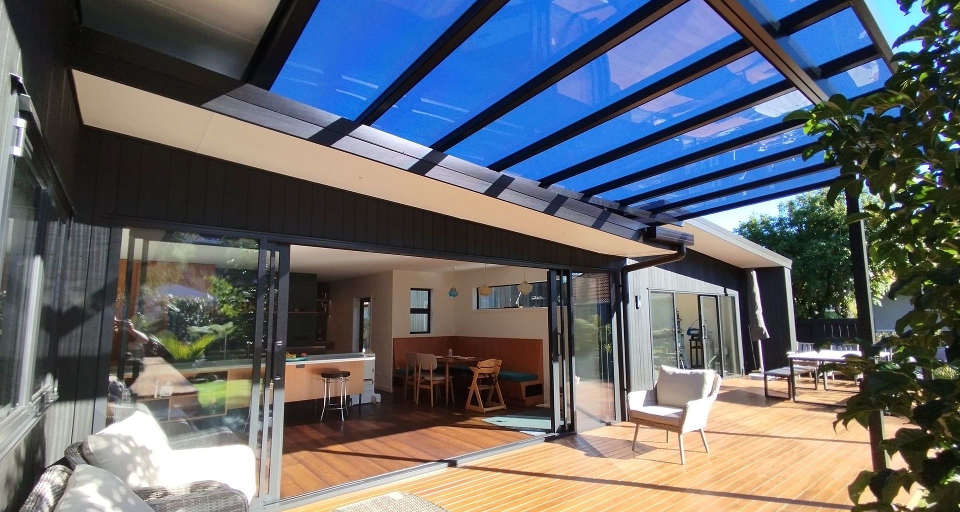 A Stylish Canopy to blend-in with the house banner
