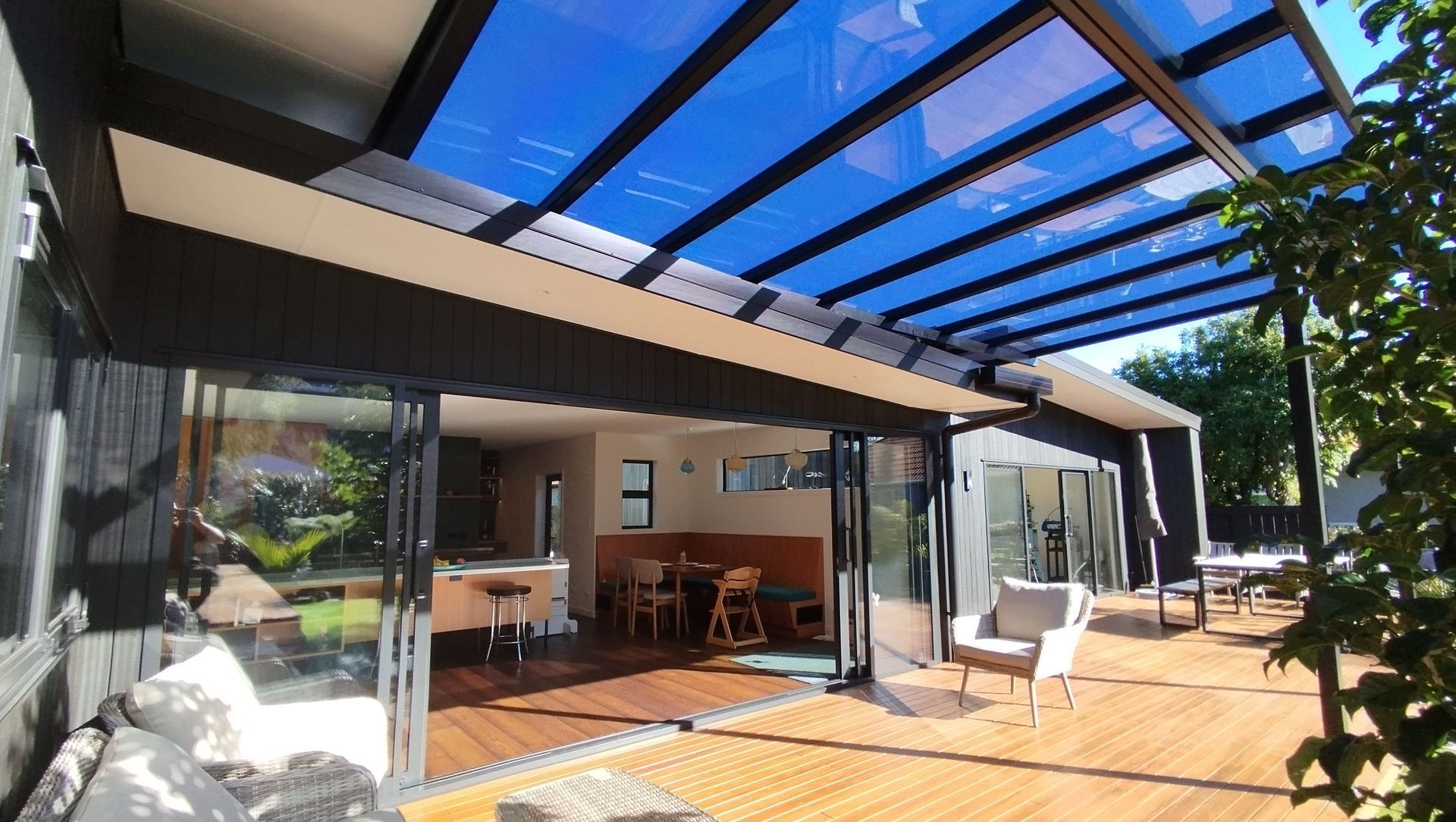 A Stylish Canopy to blend-in with the house banner