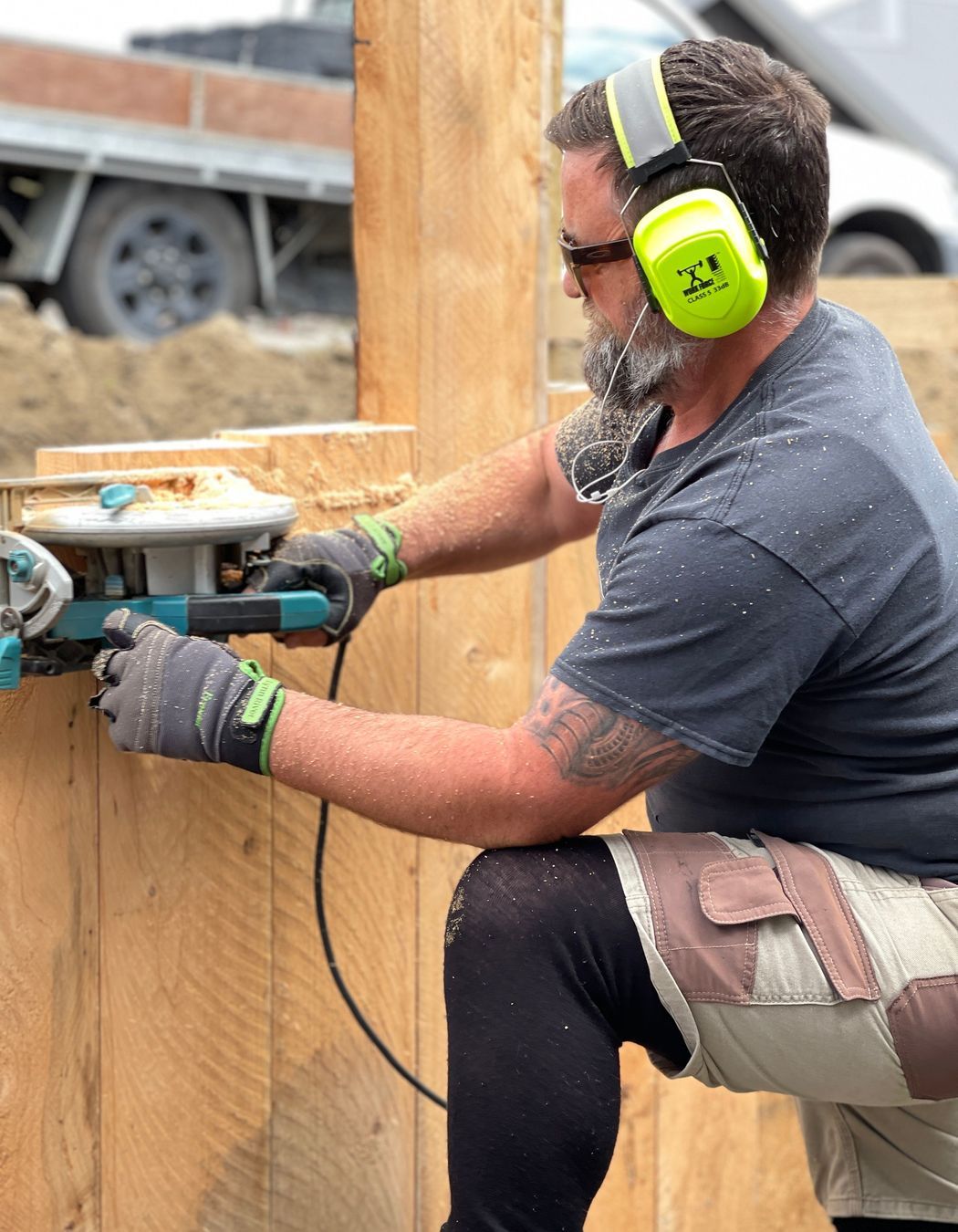 Raumati Beach - Angled Macrocarpa Garden Bed