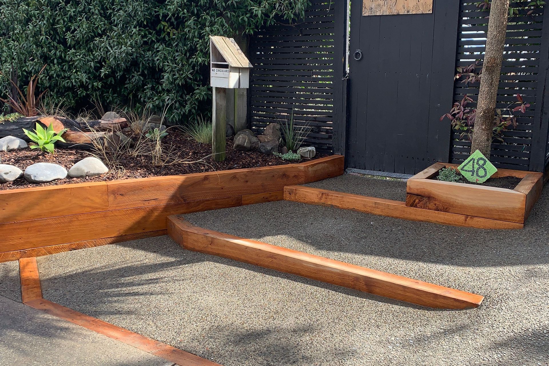 Raumati Beach - Angled Macrocarpa Garden Bed