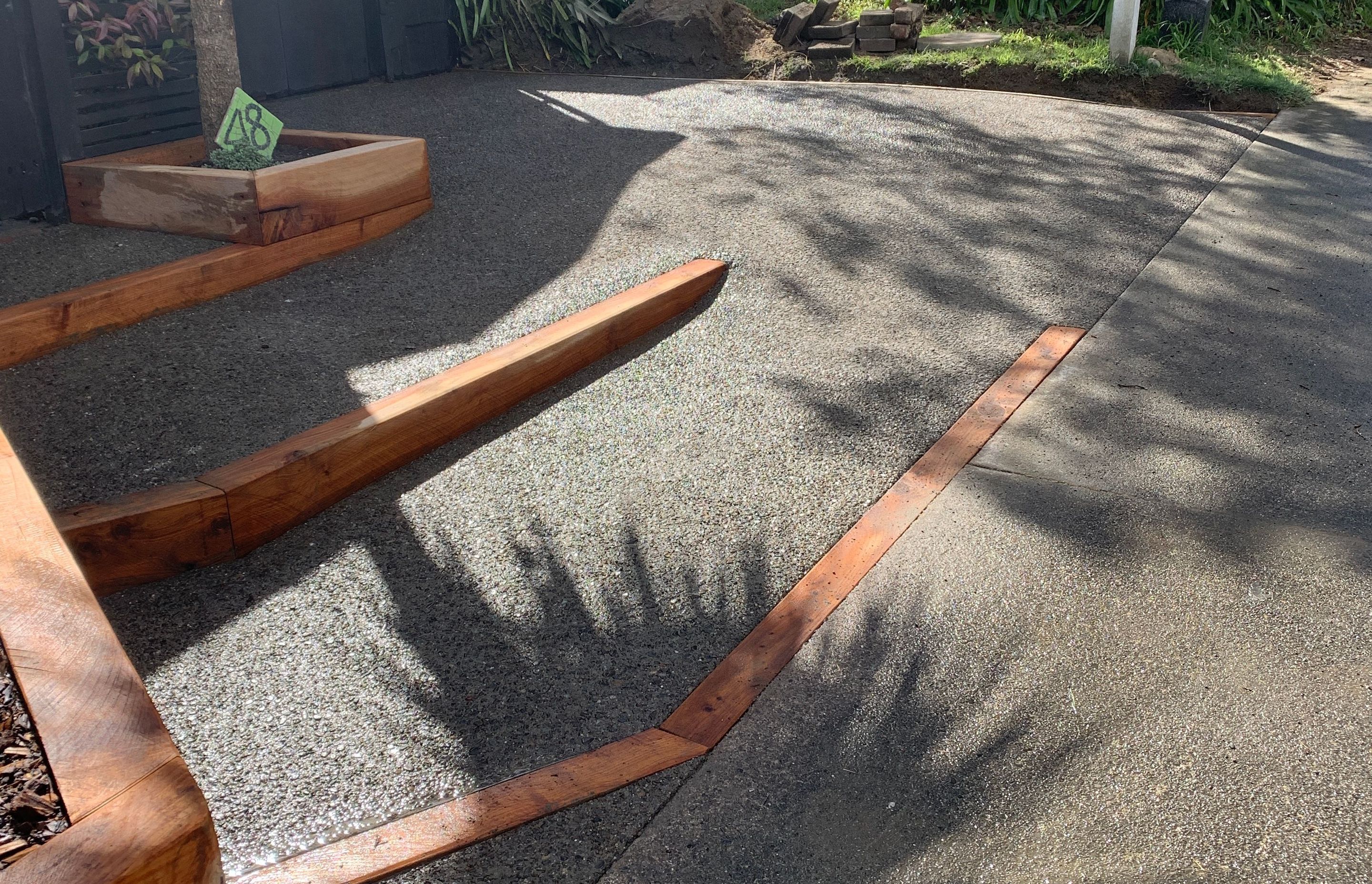 Raumati Beach - Angled Macrocarpa Garden Bed