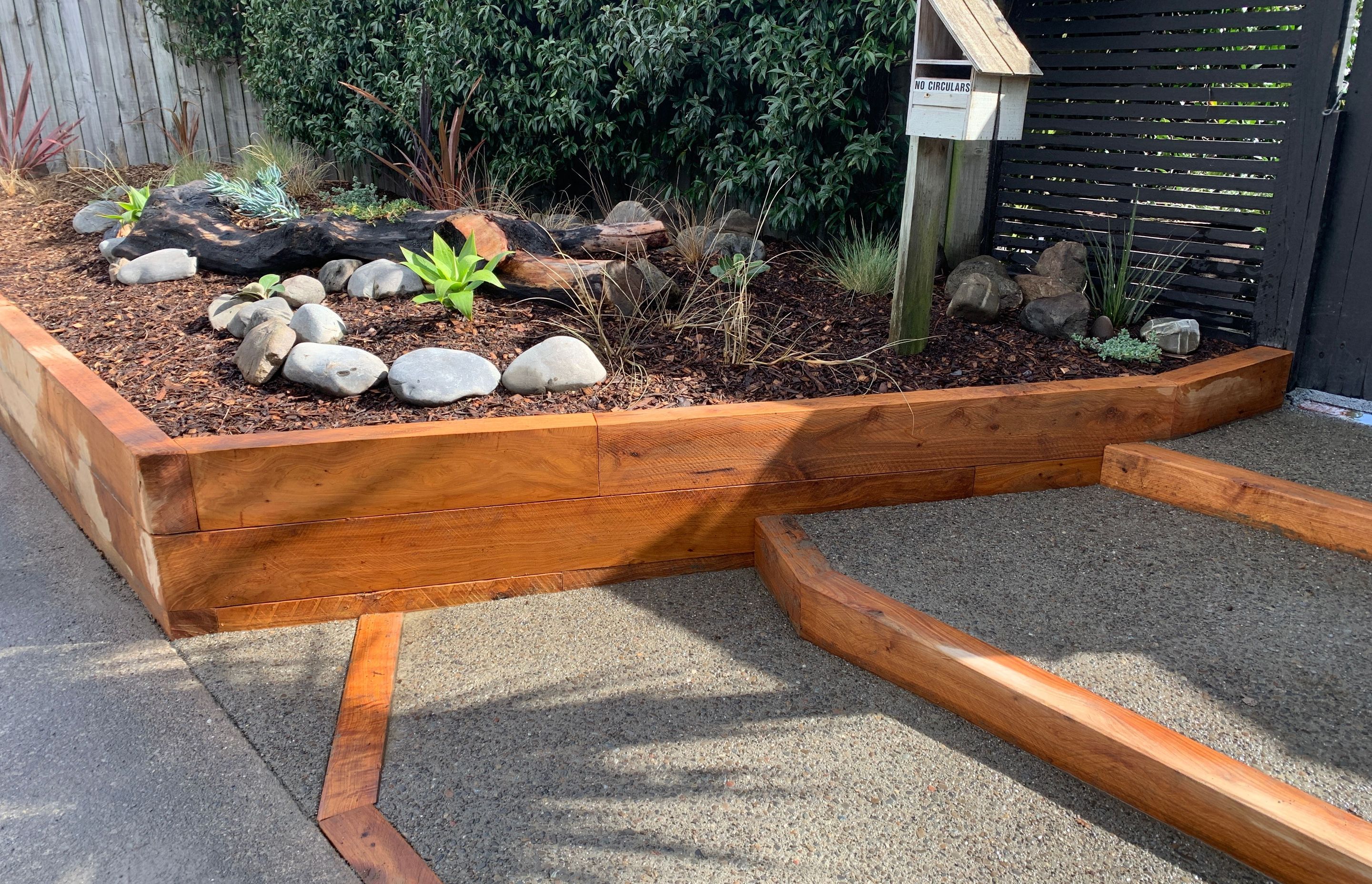 Raumati Beach - Angled Macrocarpa Garden Bed