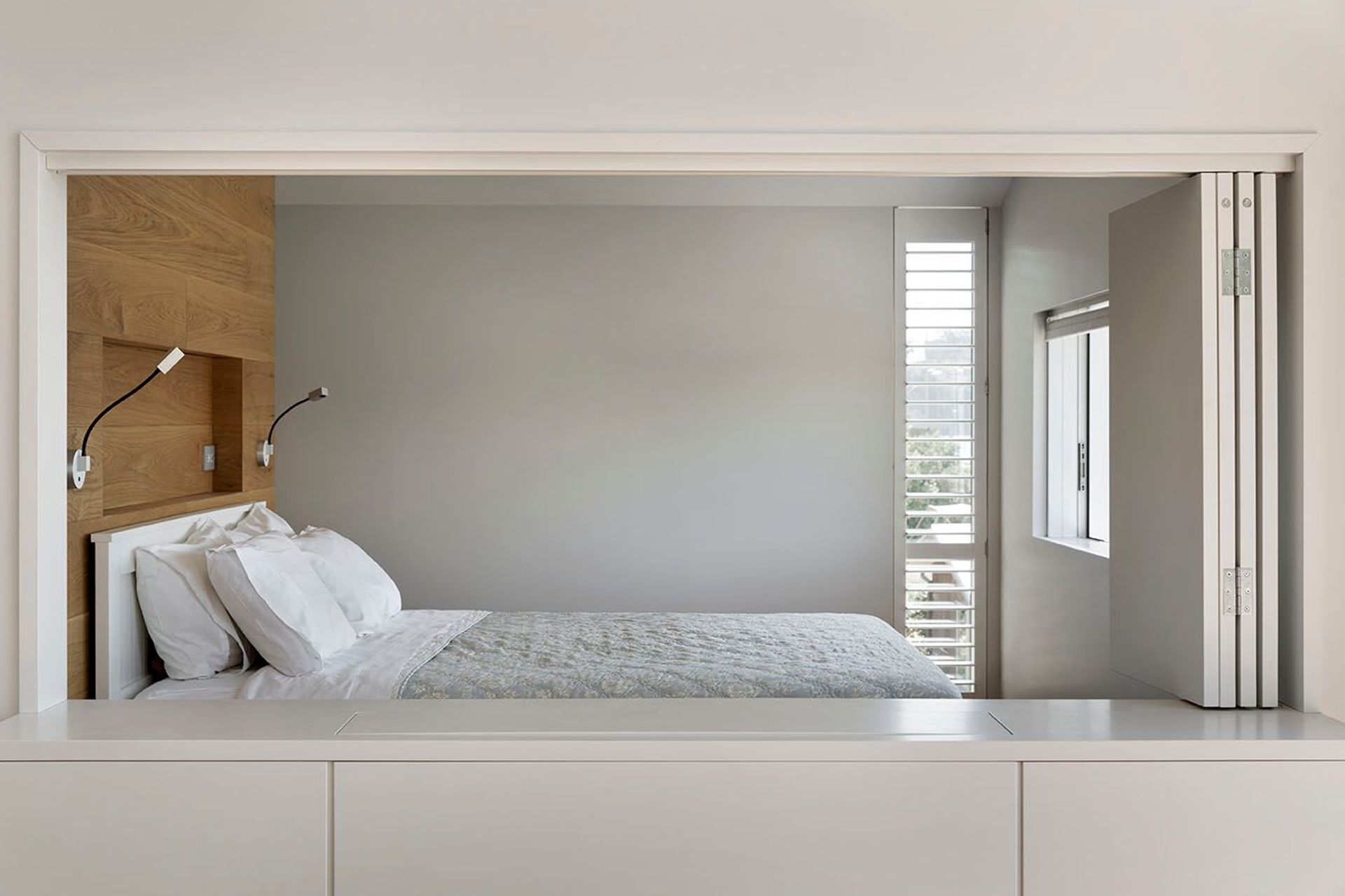 Concertina window opens up private to social space and expands the room