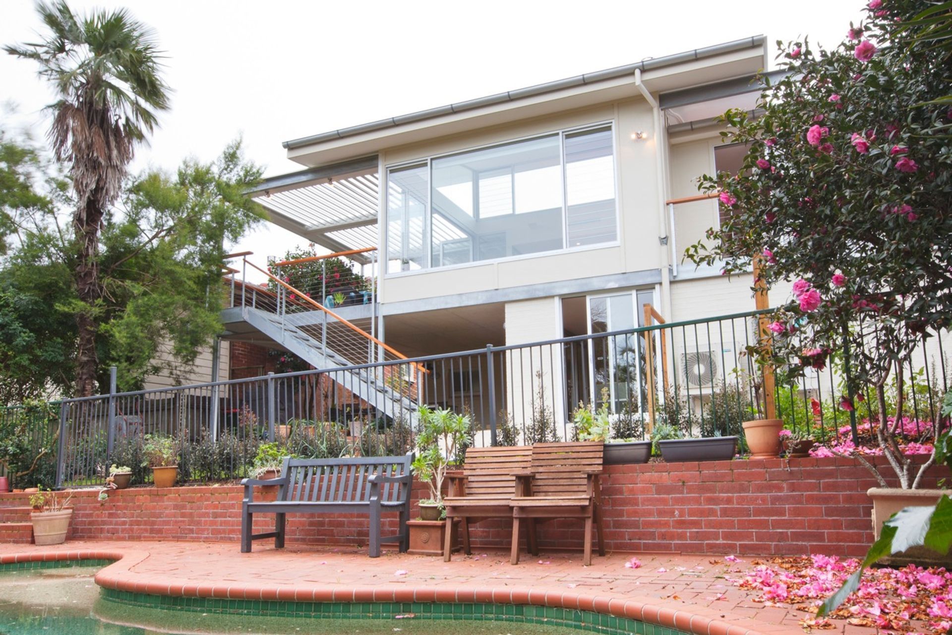 rear view from garden showing both levels