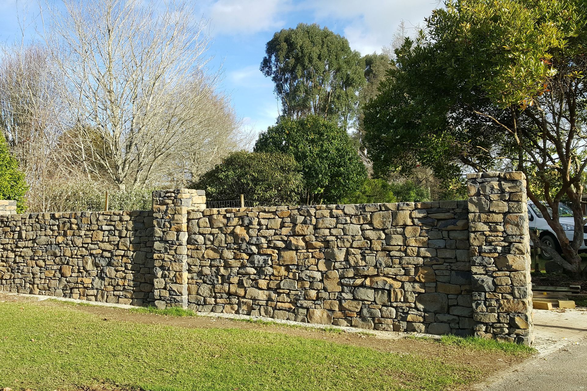 Basalt entrance wall