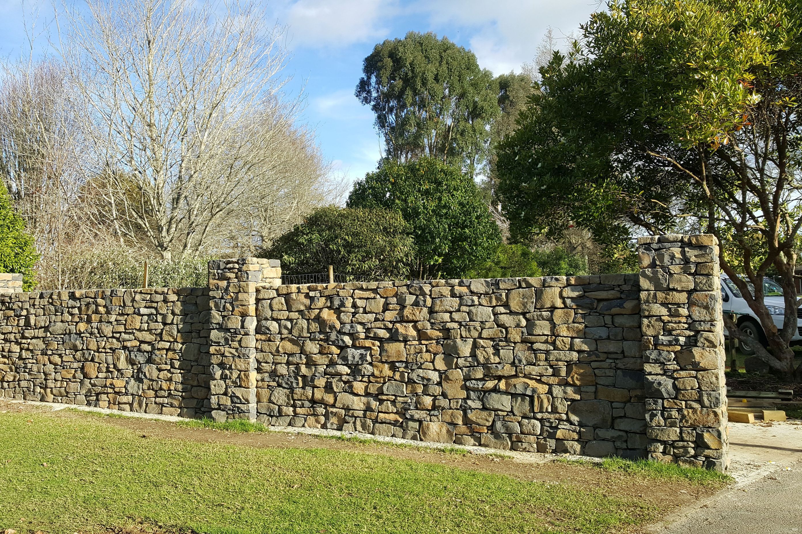 Basalt entrance wall