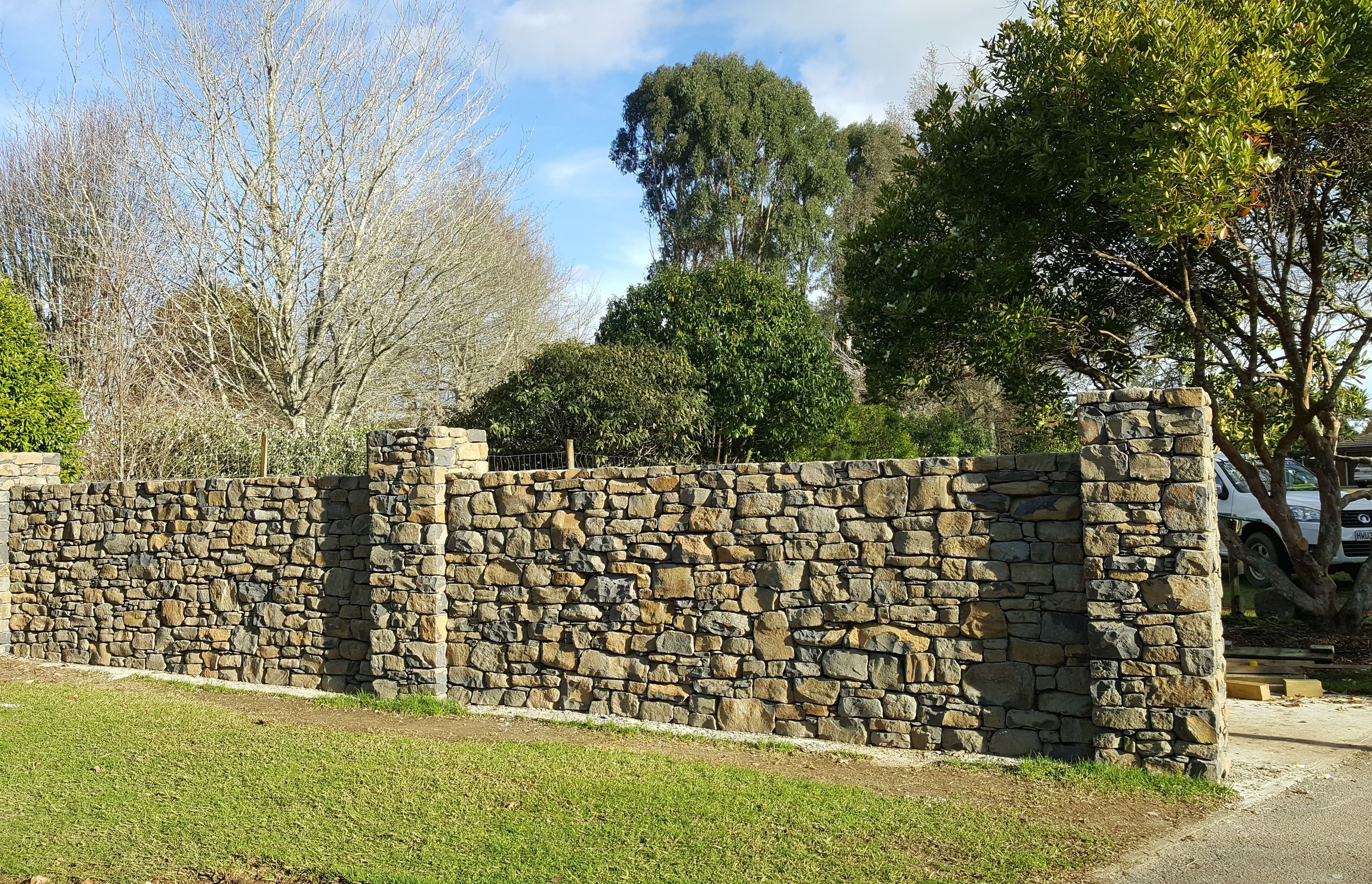 Basalt entrance wall