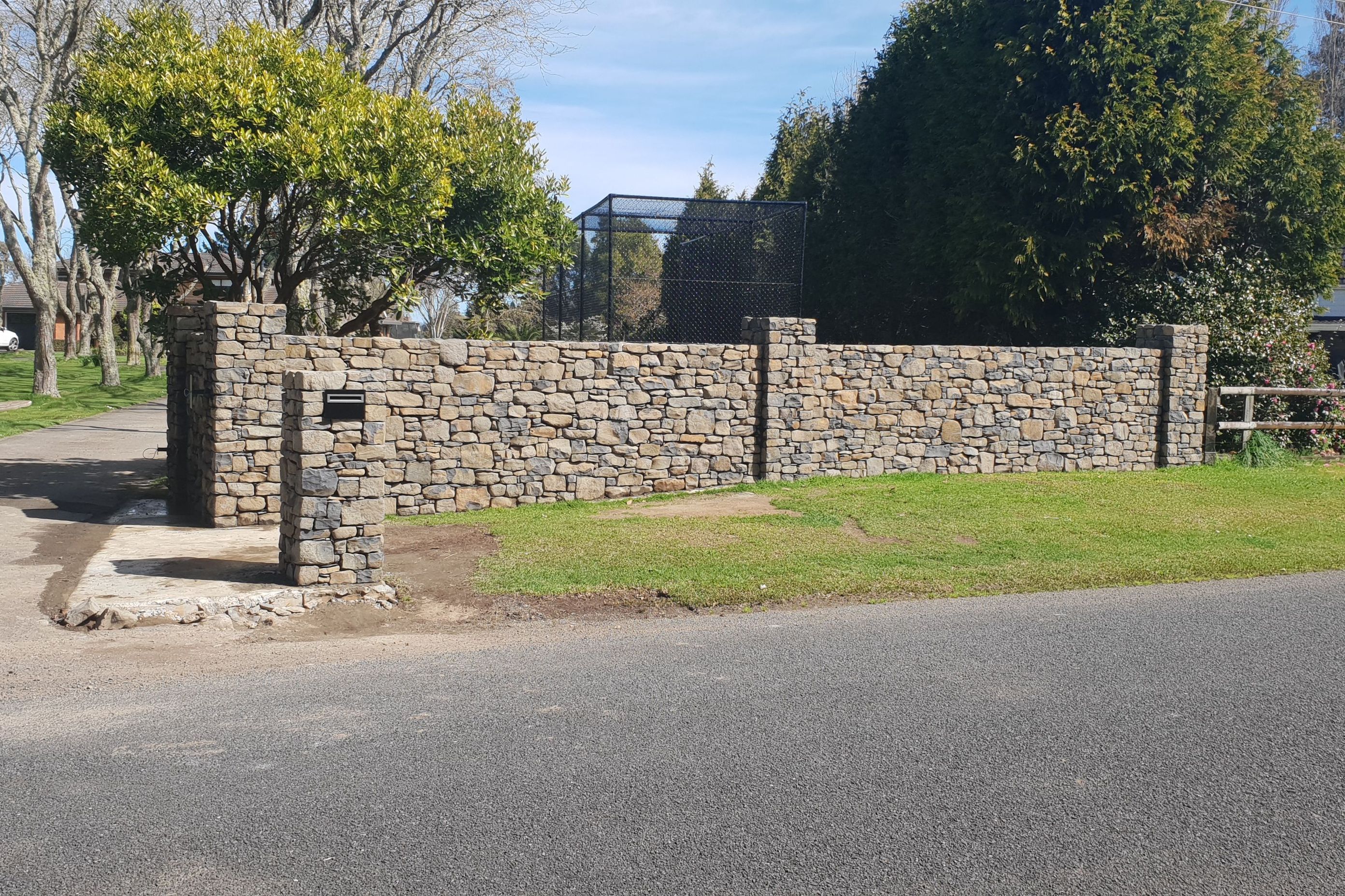 Basalt entrance wall