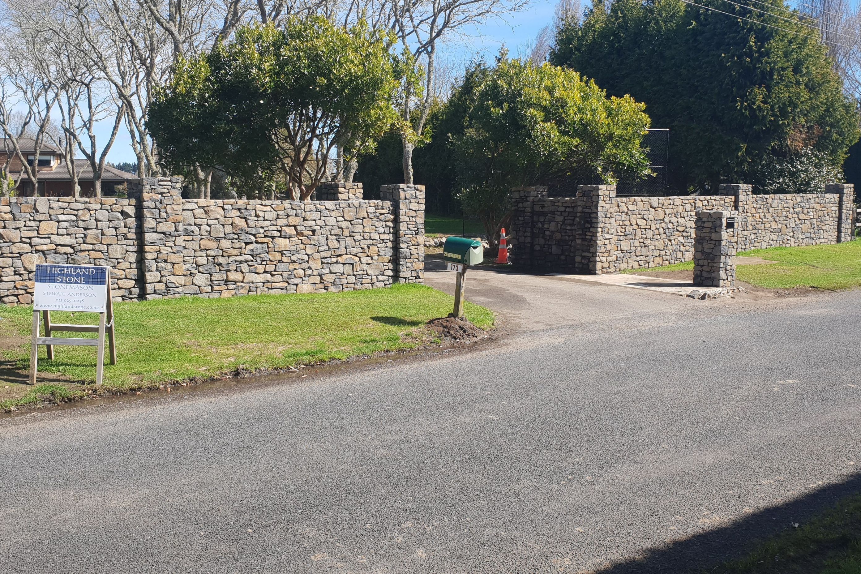 Basalt entrance wall