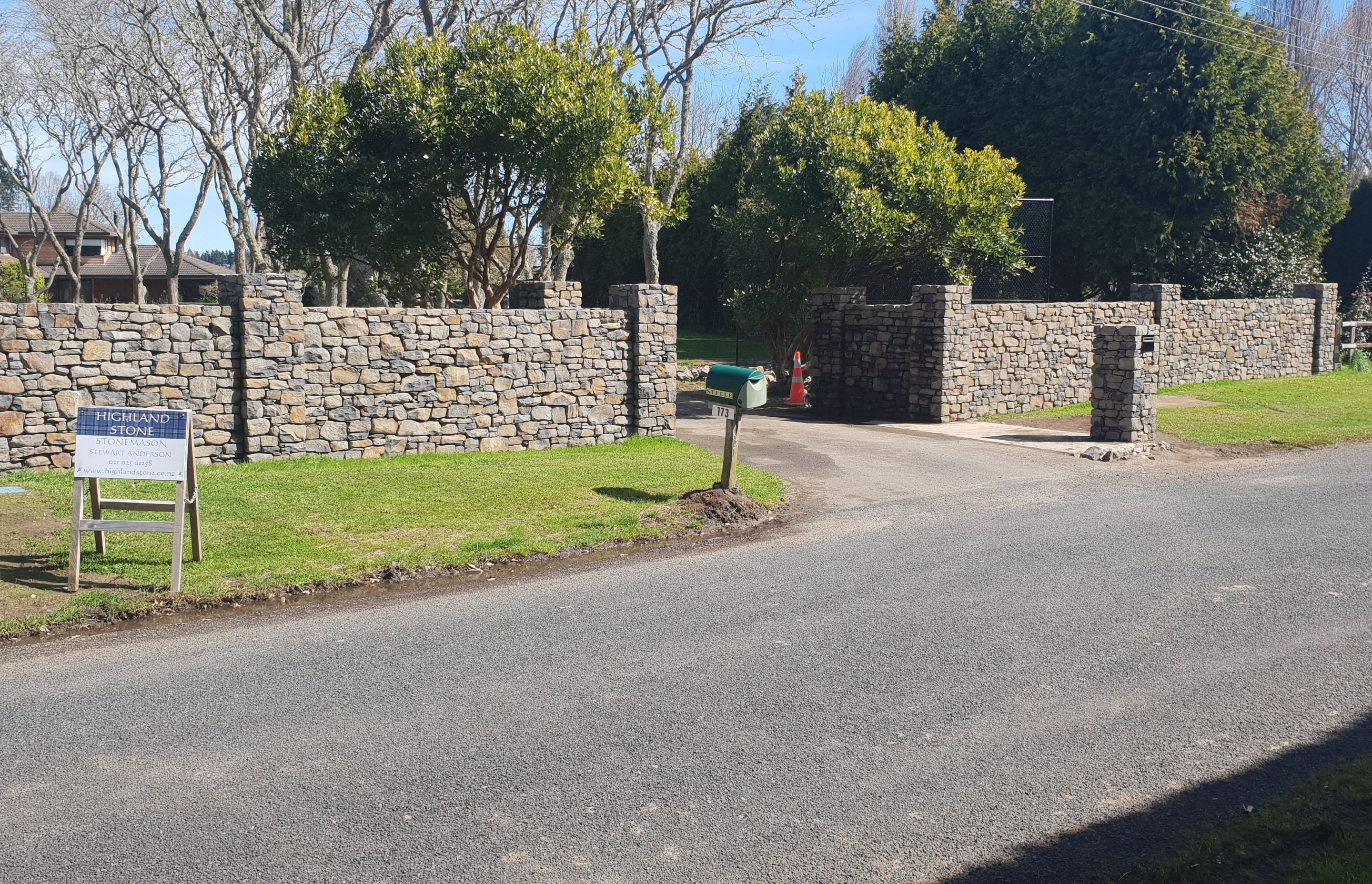 Basalt entrance wall