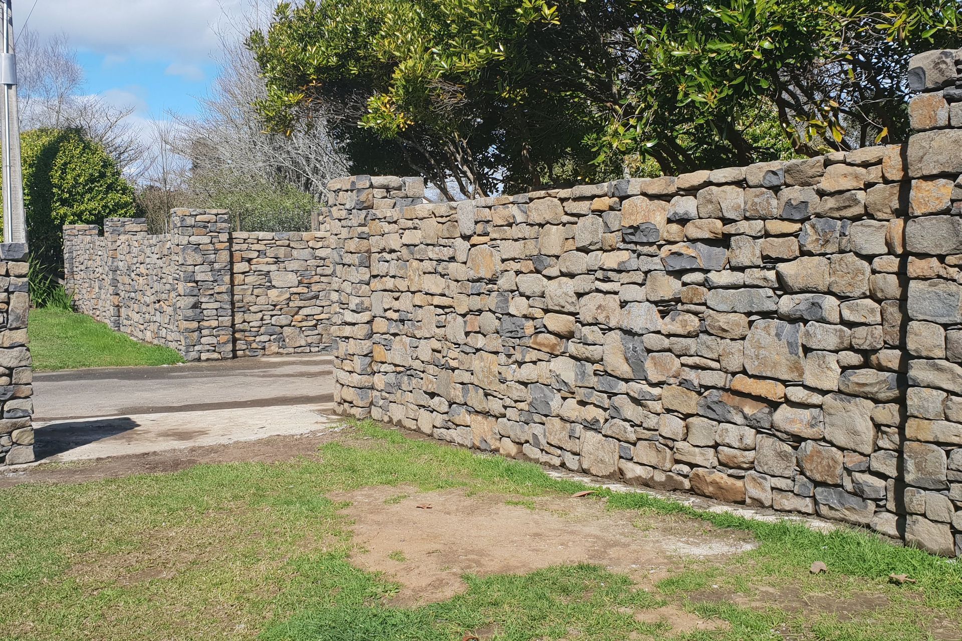 Basalt entrance wall