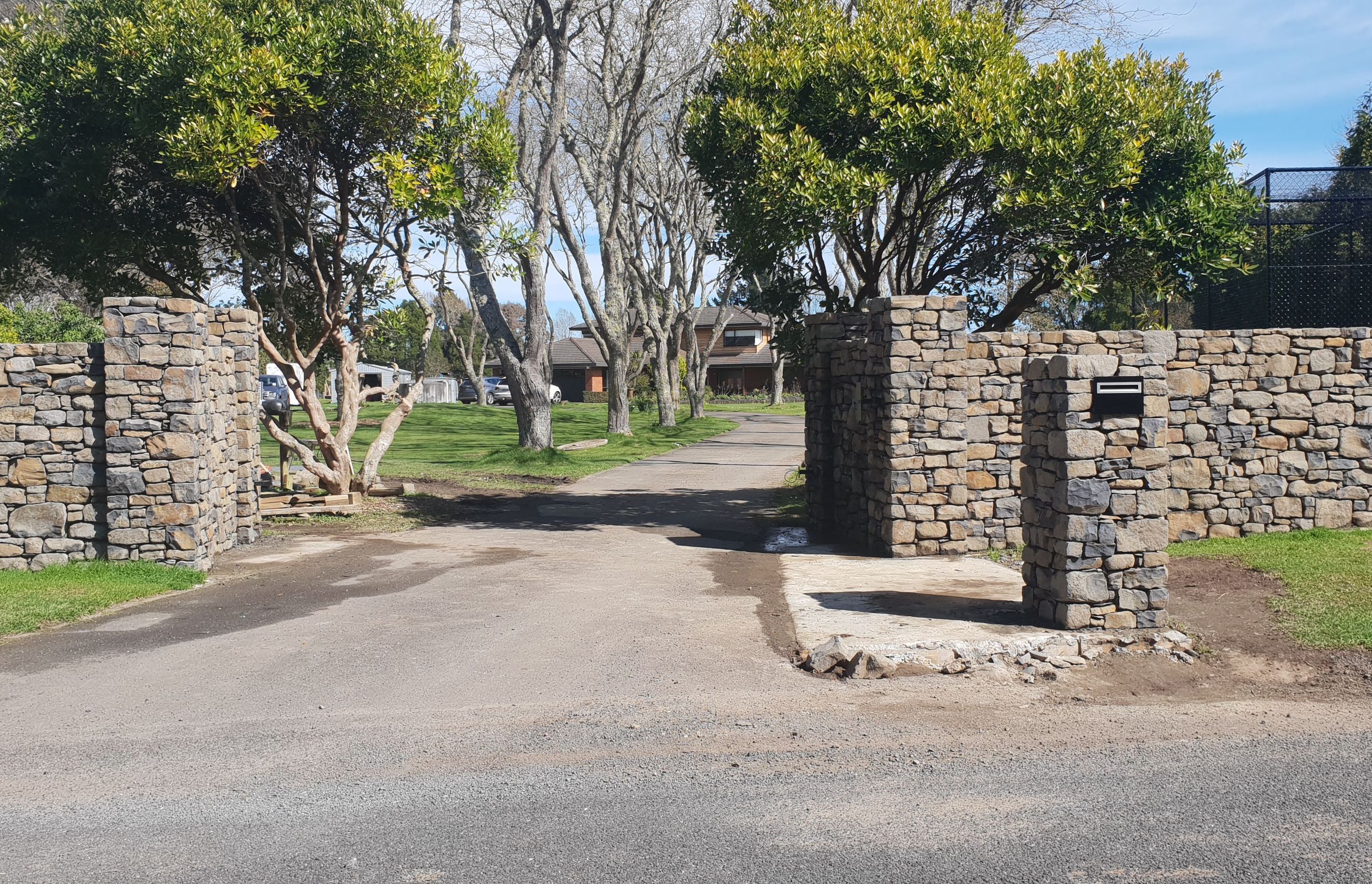 Basalt entrance wall