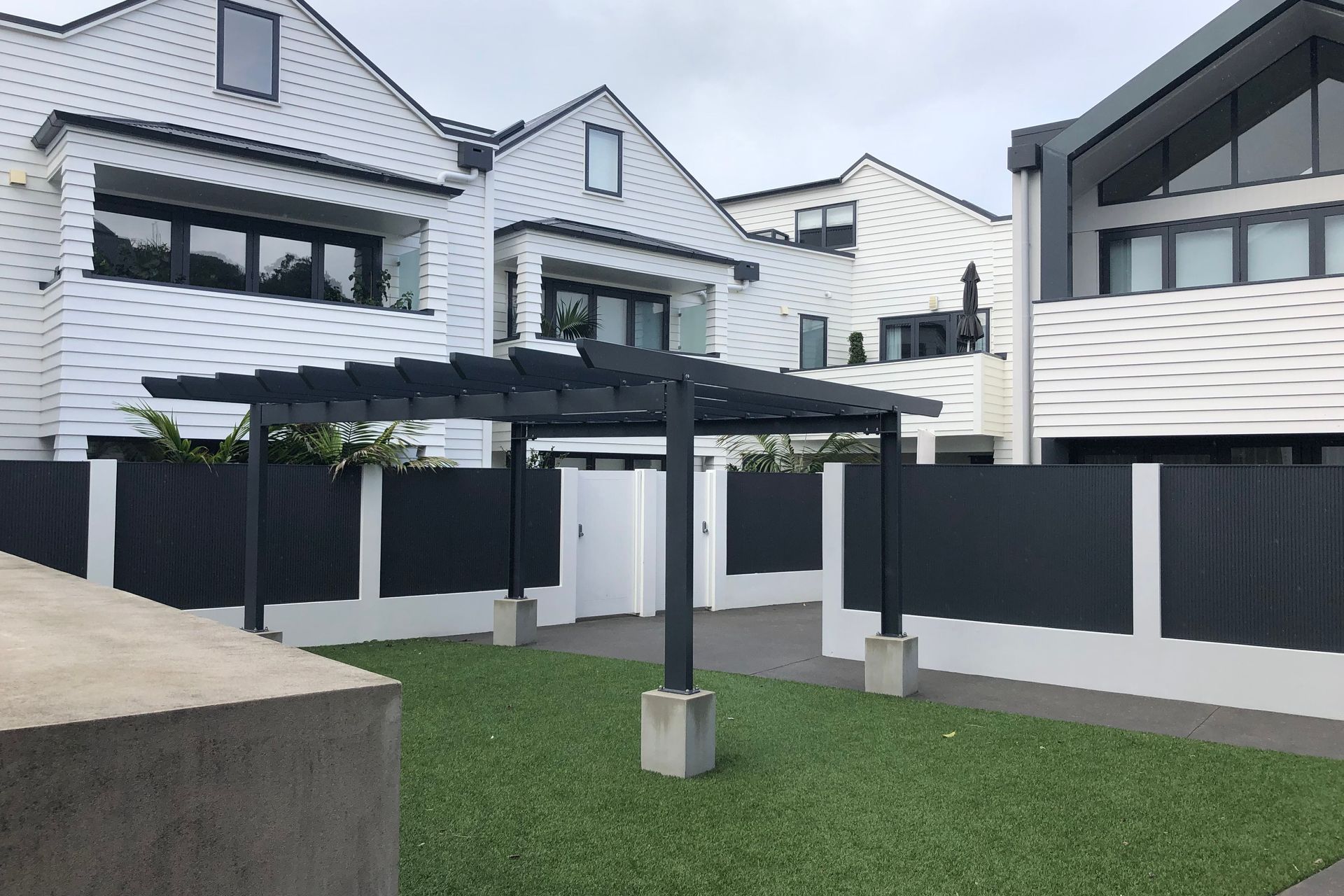 Custom pergola - fabricated for Devonport residential apartments