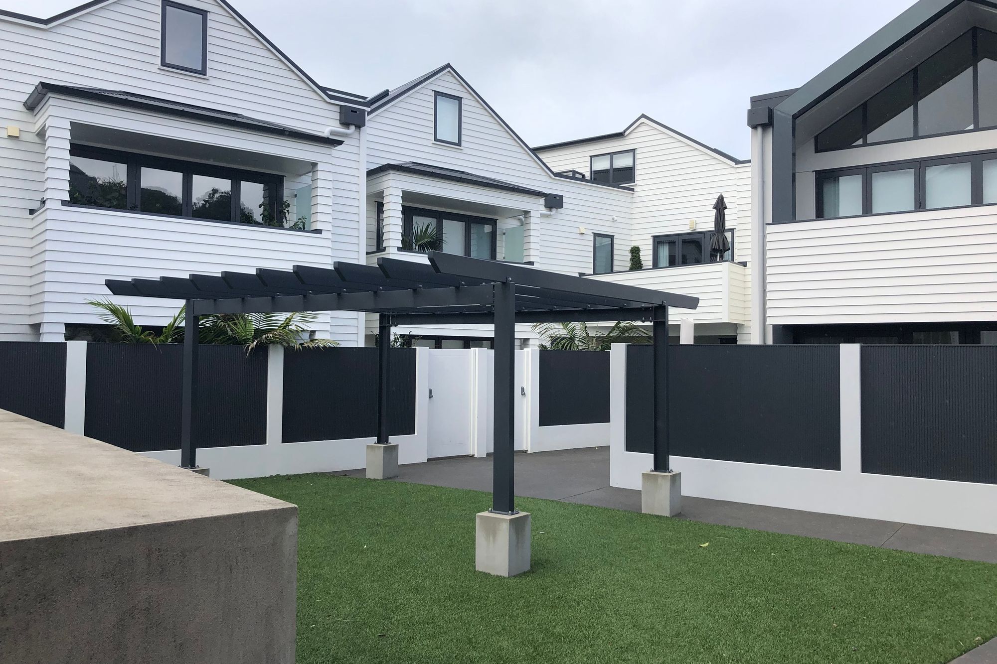 Custom pergola - fabricated for Devonport residential apartments