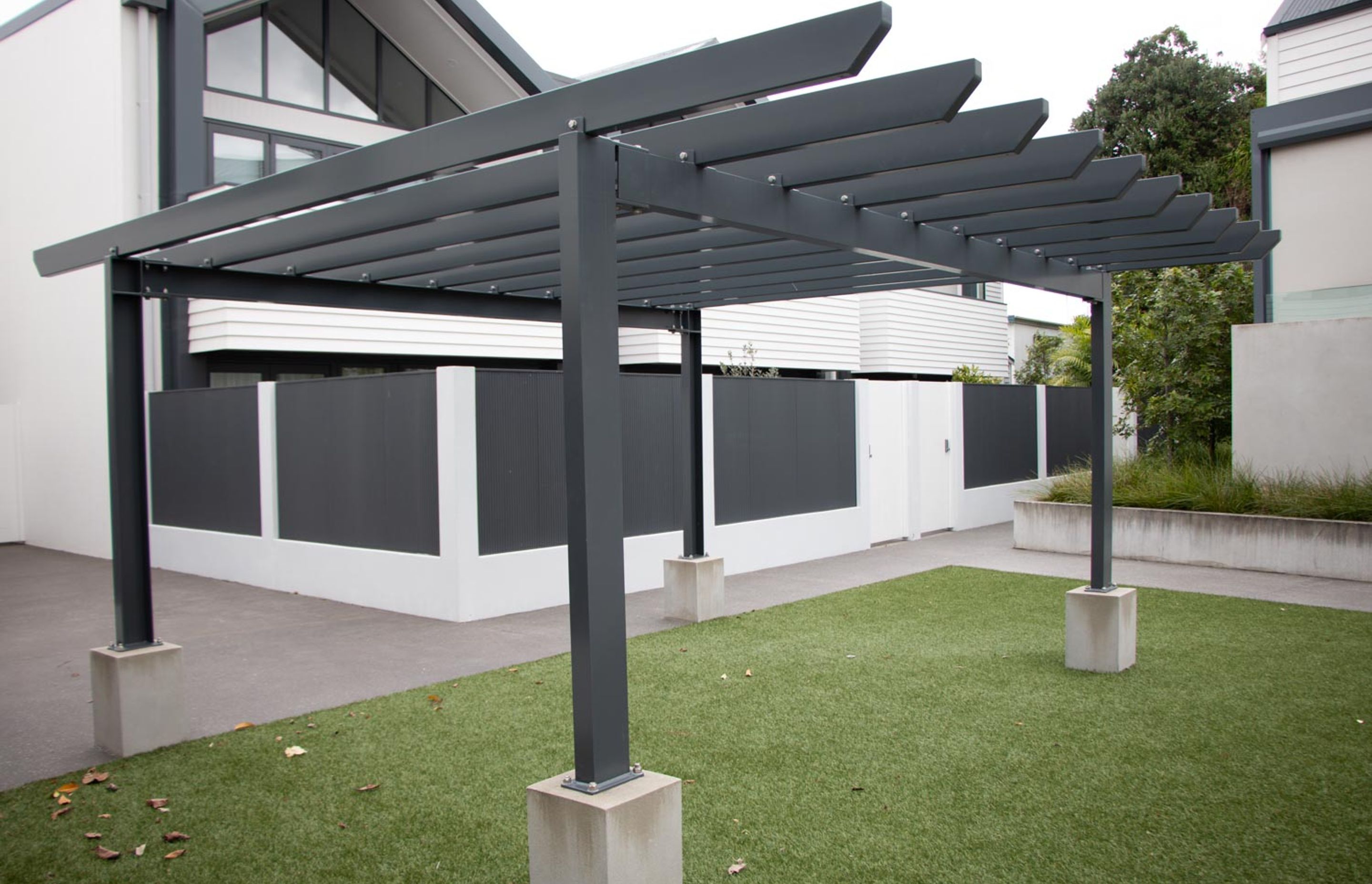 Custom pergola - fabricated for Devonport residential apartments