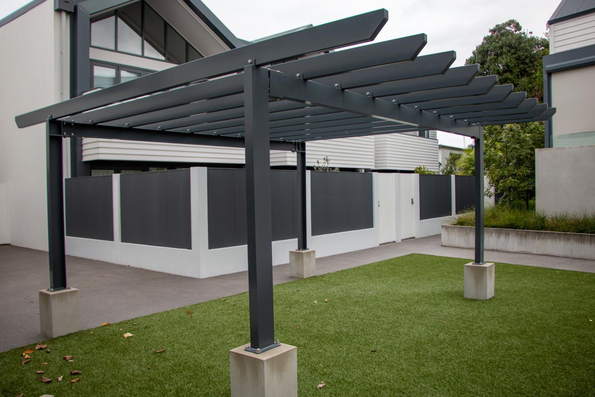 Custom pergola - fabricated for Devonport residential apartments