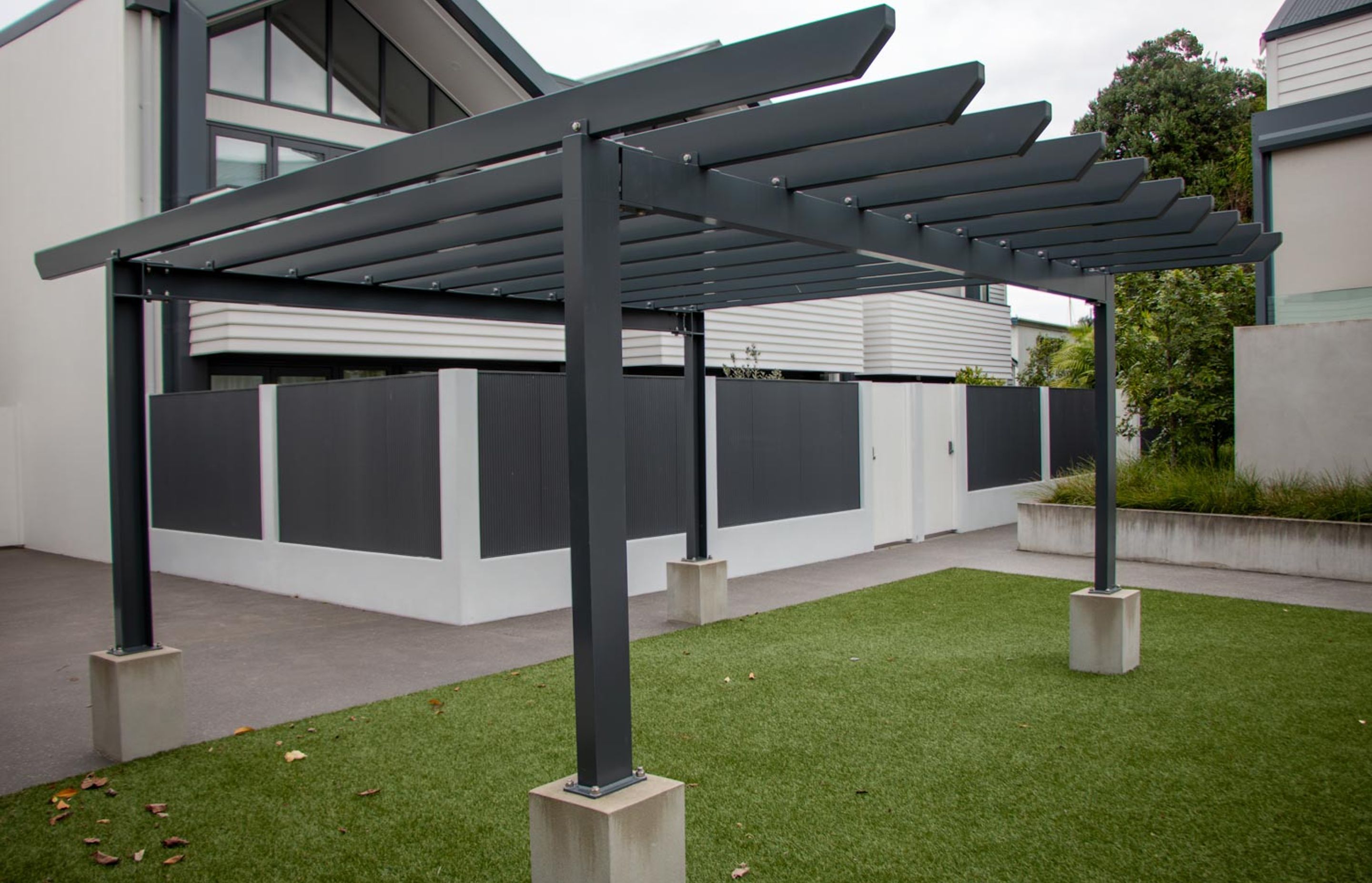 Custom pergola - fabricated for Devonport residential apartments