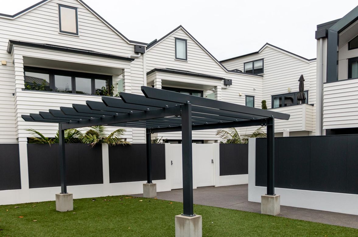 Devonport residential apartments - custom pergola and balustrading