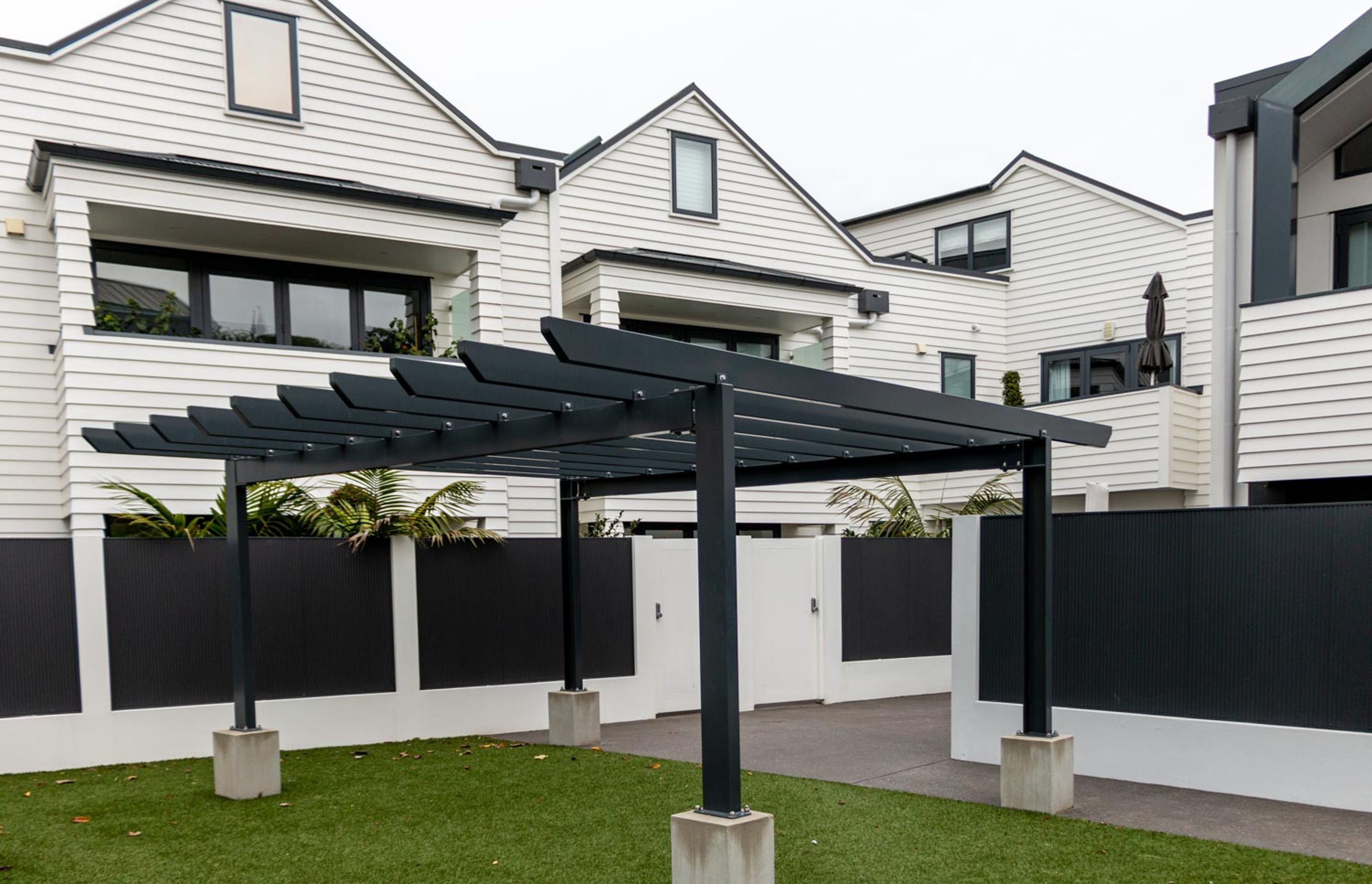 Custom pergola - fabricated for Devonport residential apartments