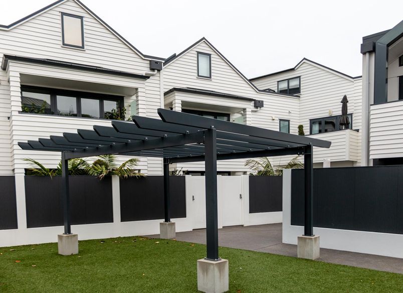 Devonport residential apartments - custom pergola and balustrading