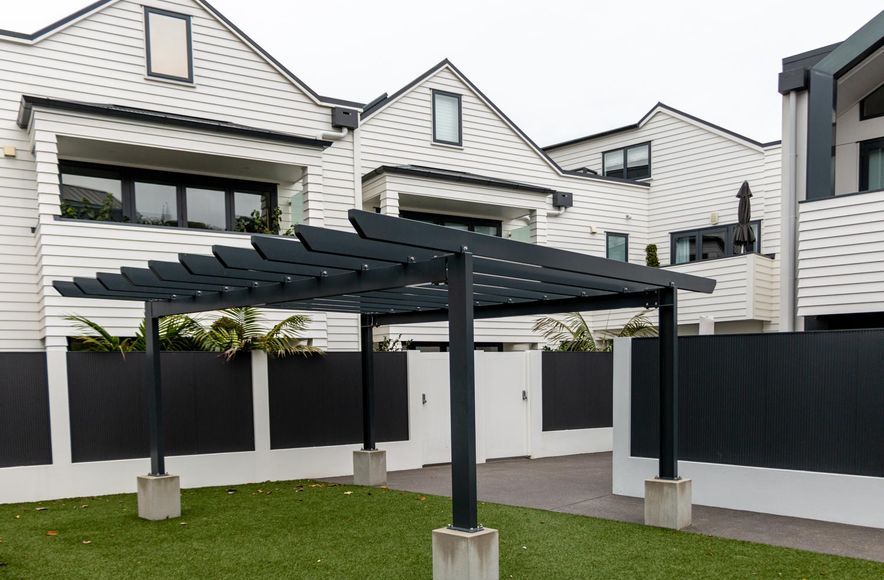 Devonport residential apartments - custom pergola and balustrading