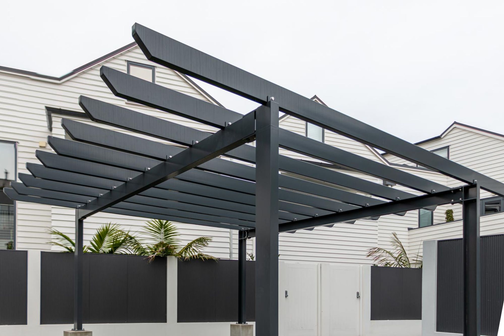 Custom pergola - fabricated for Devonport residential apartments