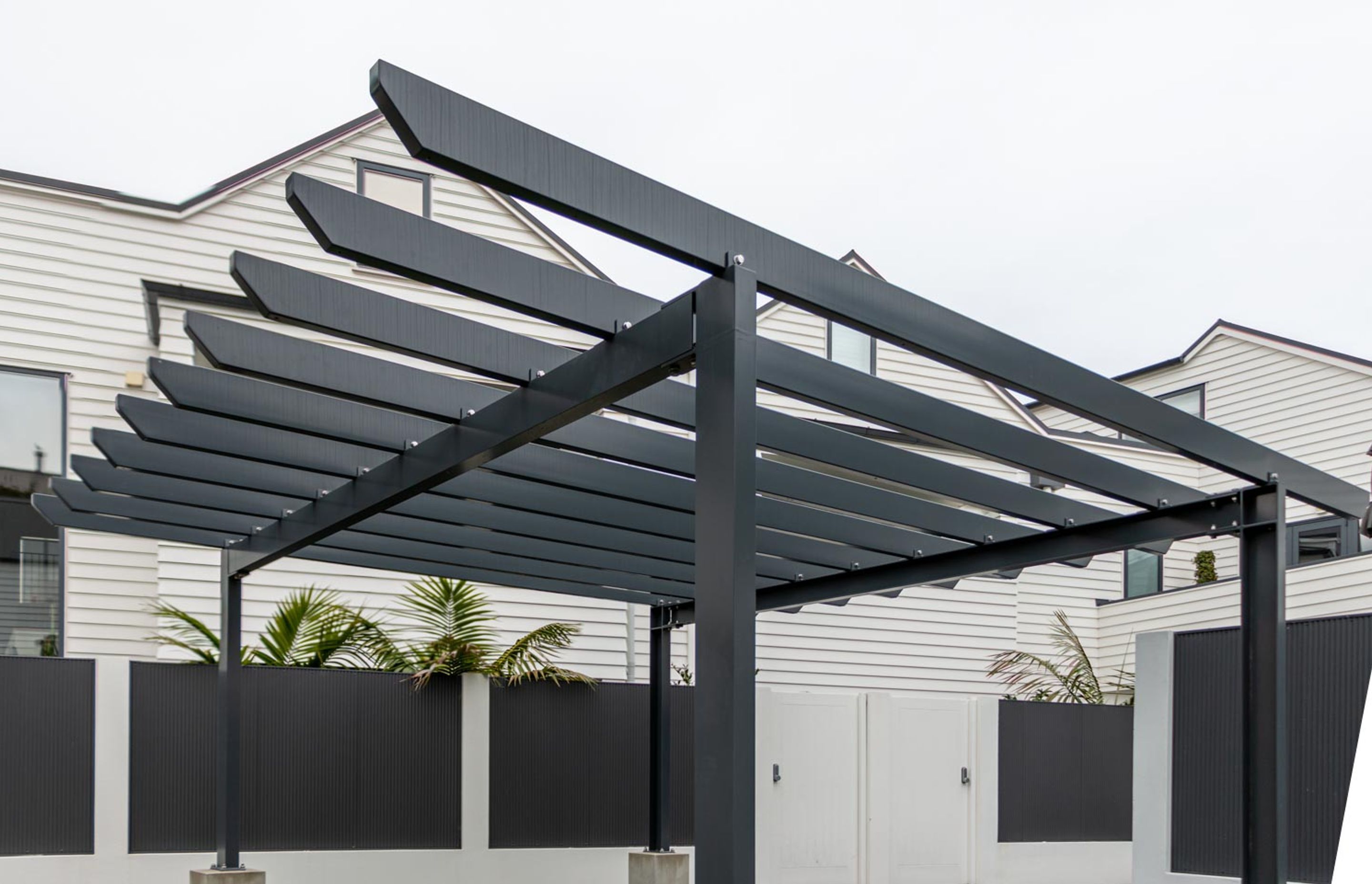 Custom pergola - fabricated for Devonport residential apartments