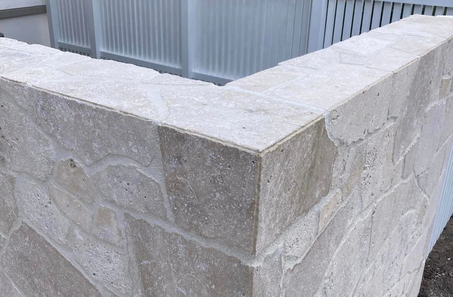Freeform Travertine Entrance
