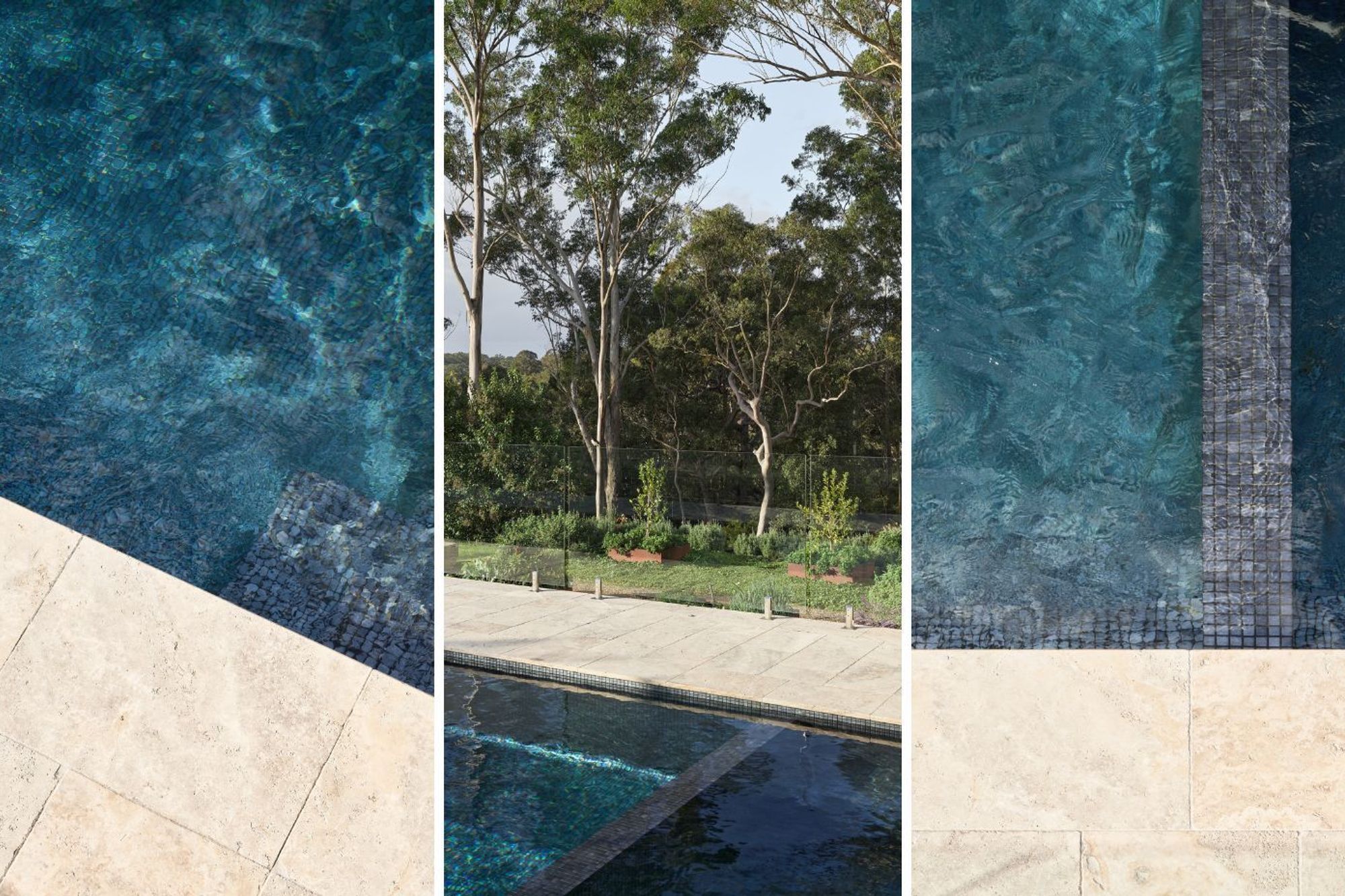 Silver Ash Premium Travertine Tumbled | Mallinger Constructions | Andrew Donaldson Architecture &amp; Design | Crystal Pools | Rolling Stone Landscapes