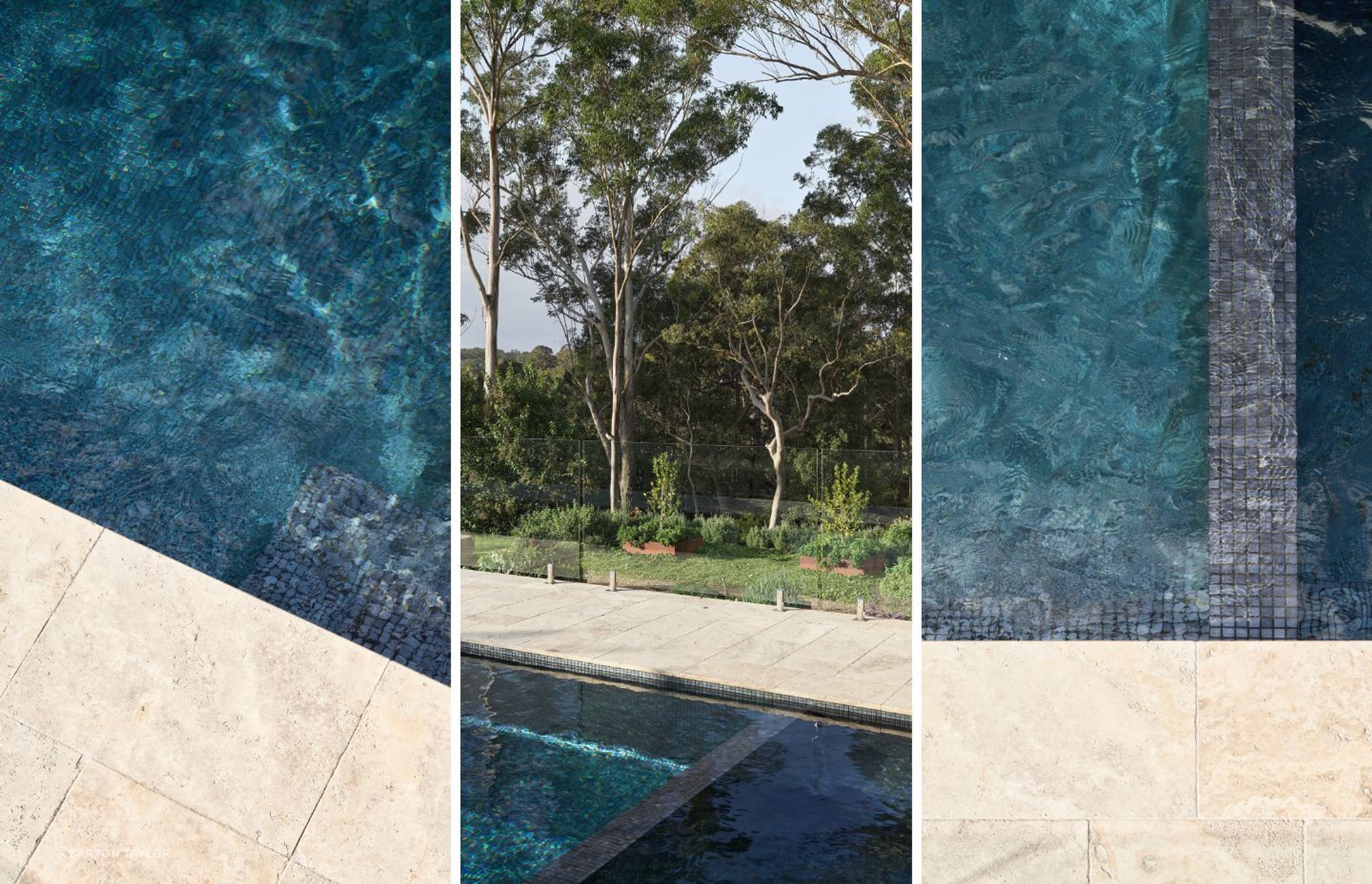 Silver Ash Premium Travertine Tumbled | Mallinger Constructions | Andrew Donaldson Architecture &amp; Design | Crystal Pools | Rolling Stone Landscapes