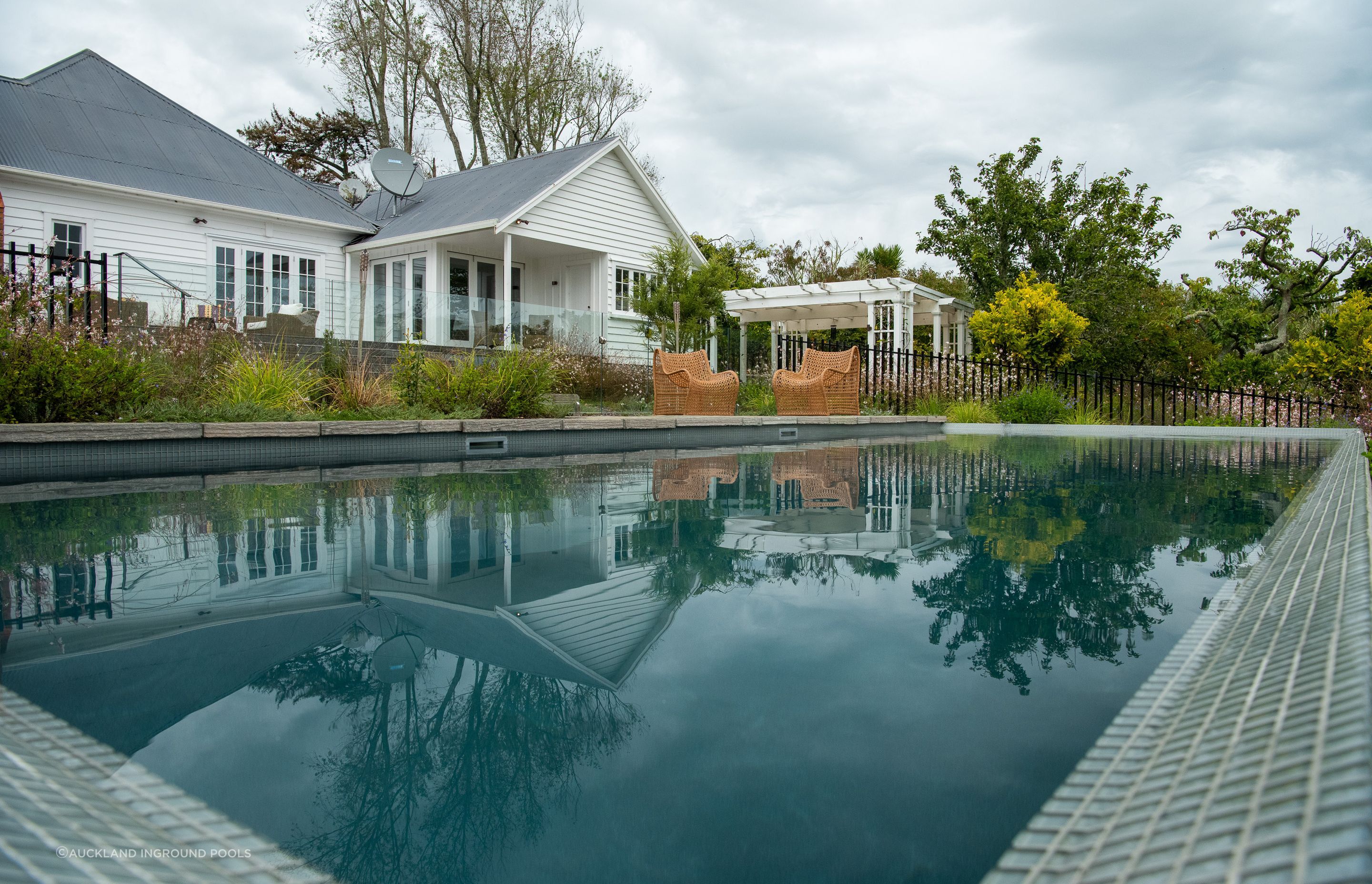 A cleverly designed pool and garden to meet the owners design requirements