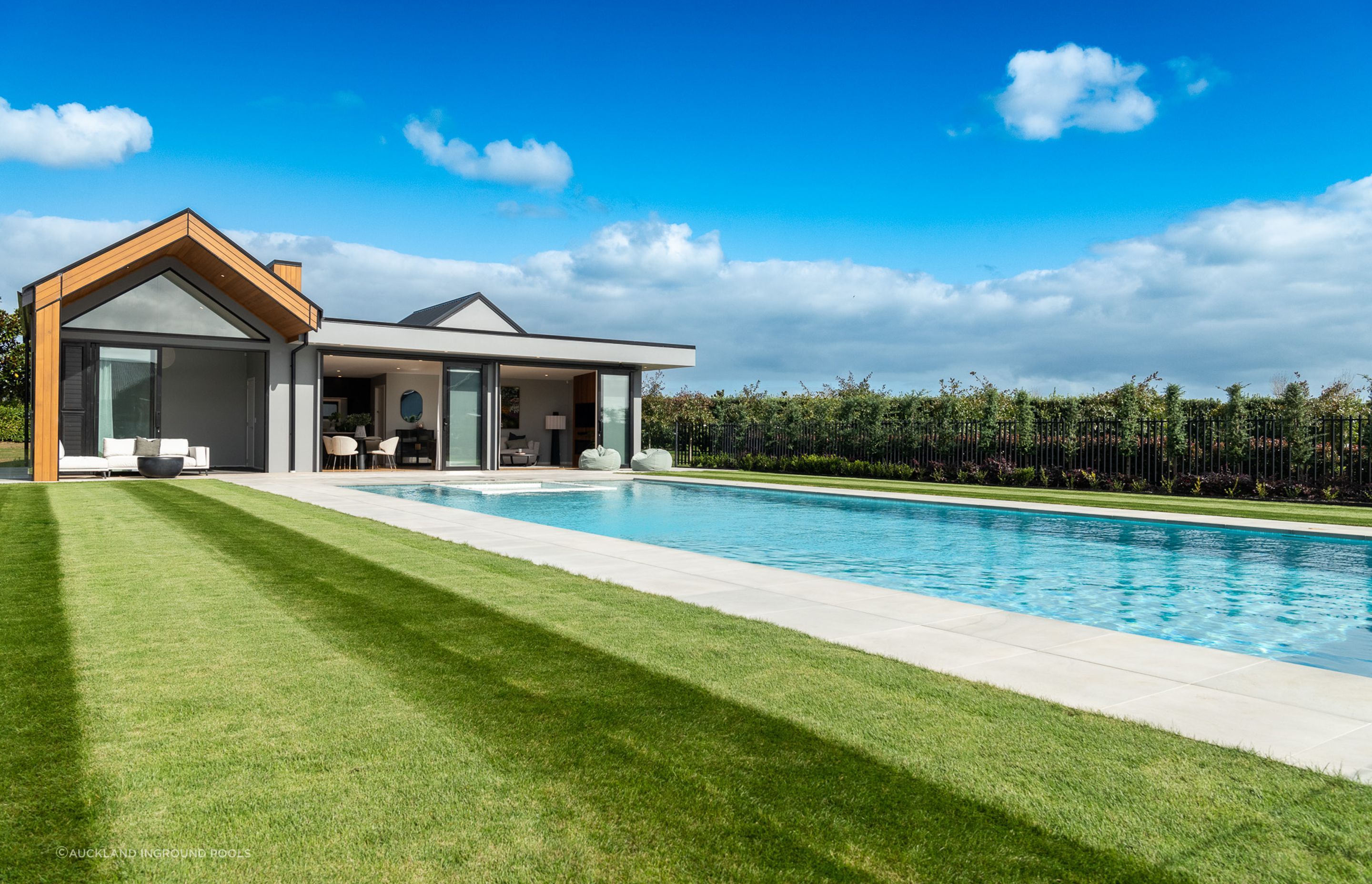 15m x 6m Pool in Rural South Auckland with Integrated Spa Pool - all able to be remotely viewed and controlled anywhere in the world, at anytime.
