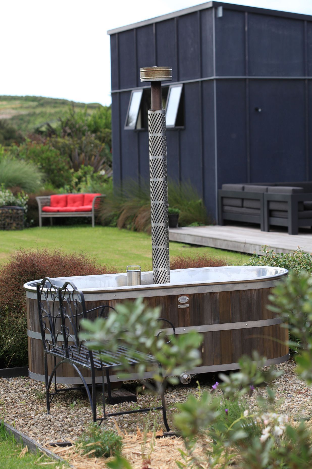 Outdoor bath by Stoked Stainless