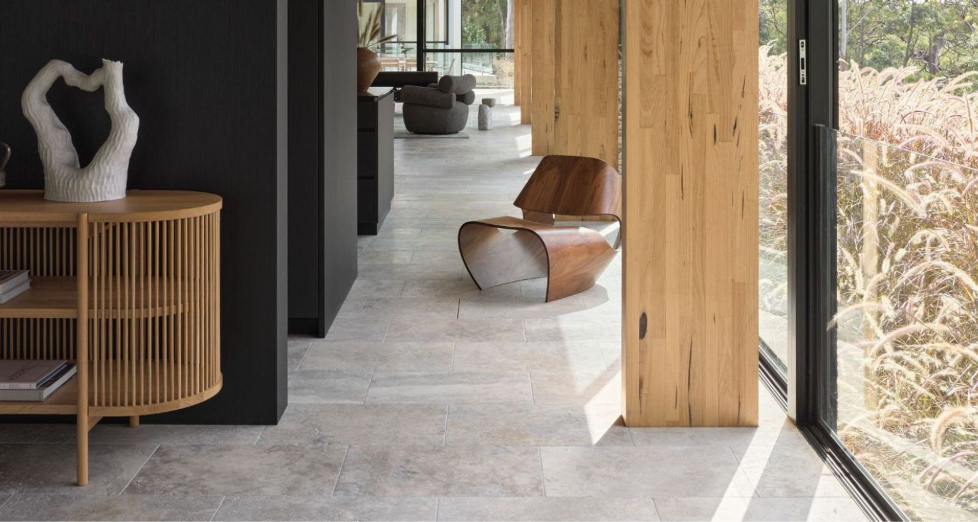 Silver Ash Premium Travertine Tumbled | Mallinger Constructions | Andrew Donaldson Architecture &amp; Design | Crystal Pools | Rolling Stone Landscapes