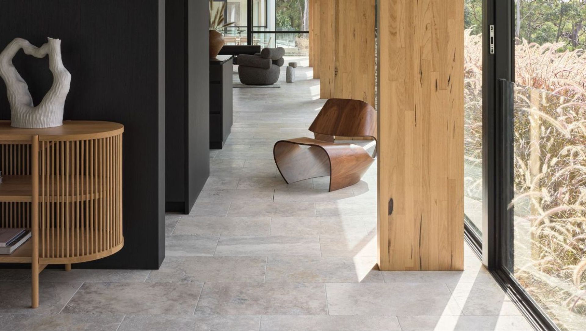 Silver Ash Premium Travertine Tumbled | Mallinger Constructions | Andrew Donaldson Architecture & Design | Crystal Pools | Rolling Stone Landscapes