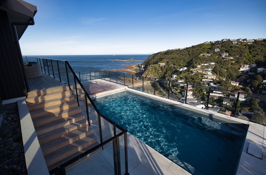 Hillside pool above Wellington