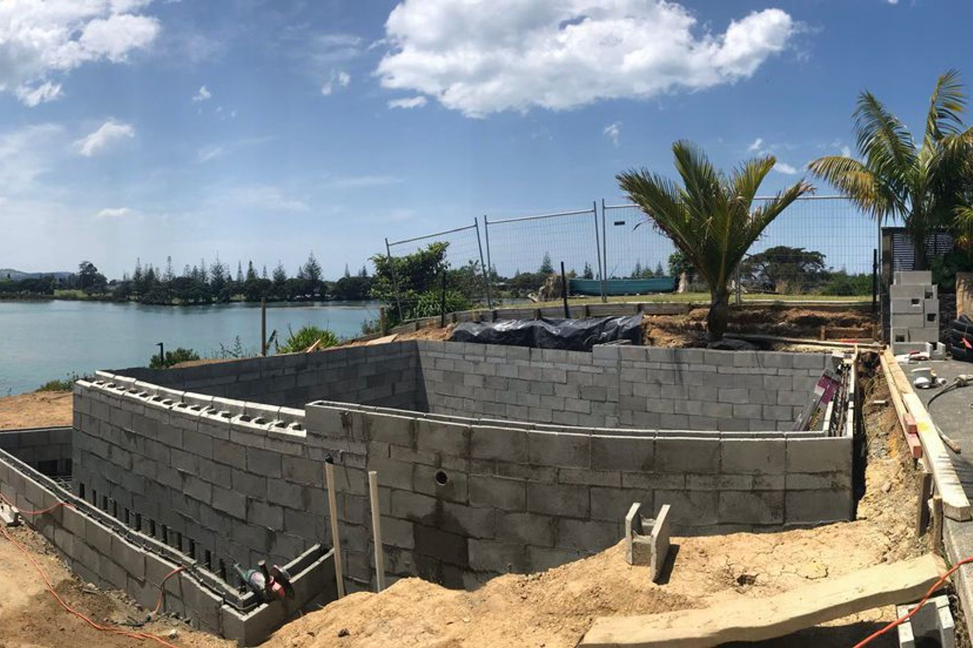 Swimming pool under construction. Contractors: Stonecraft NZ Ltd