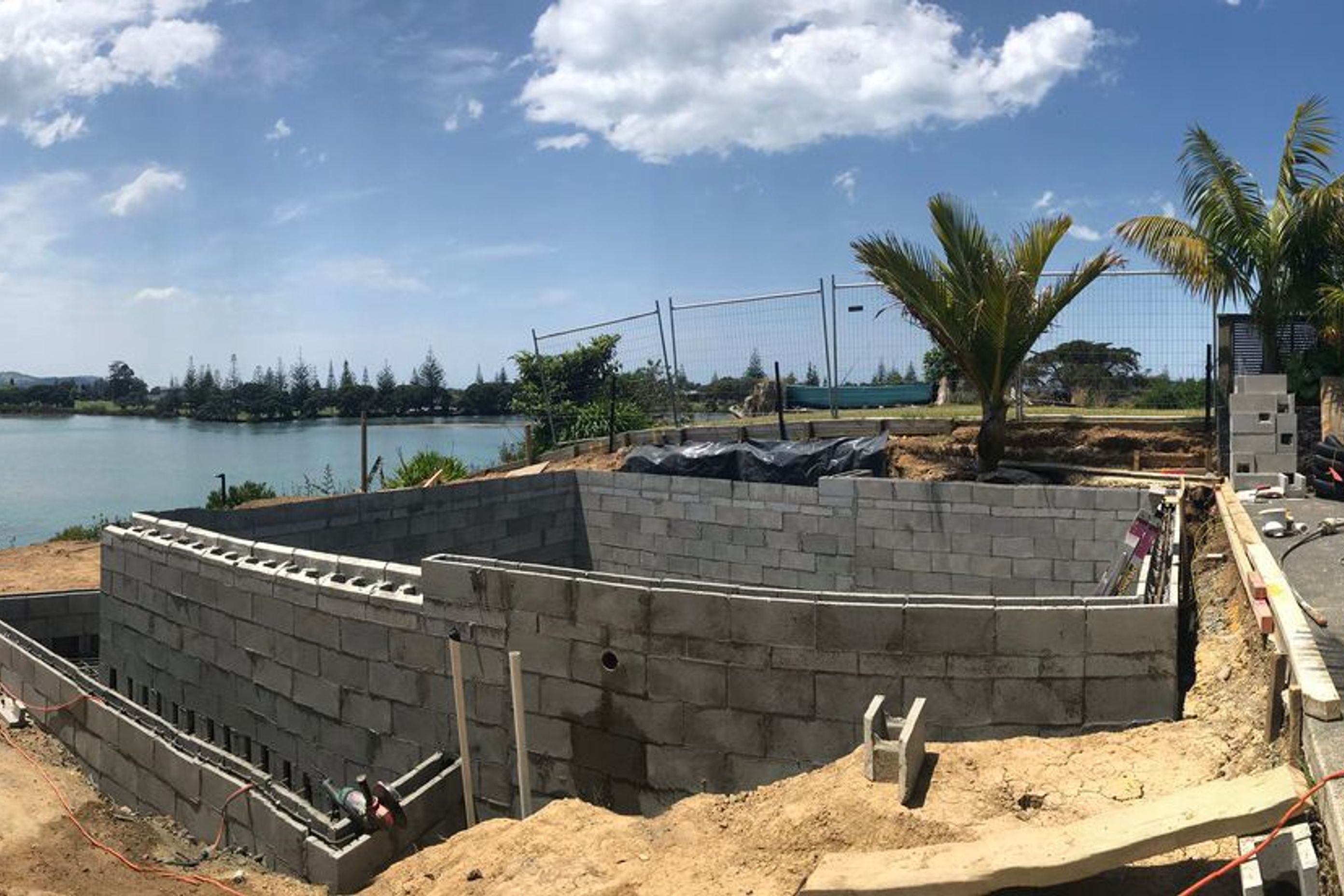 Swimming pool under construction. Contractors: Stonecraft NZ Ltd