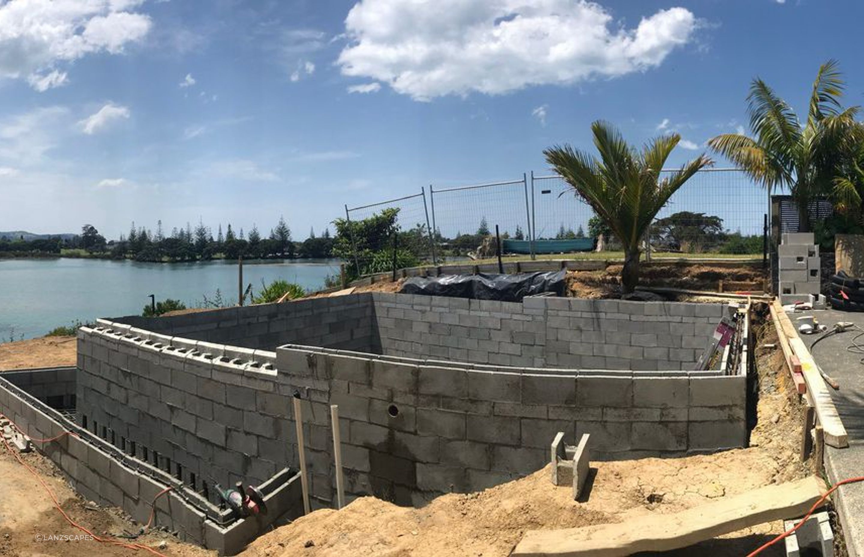 Swimming pool under construction. Contractors: Stonecraft NZ Ltd