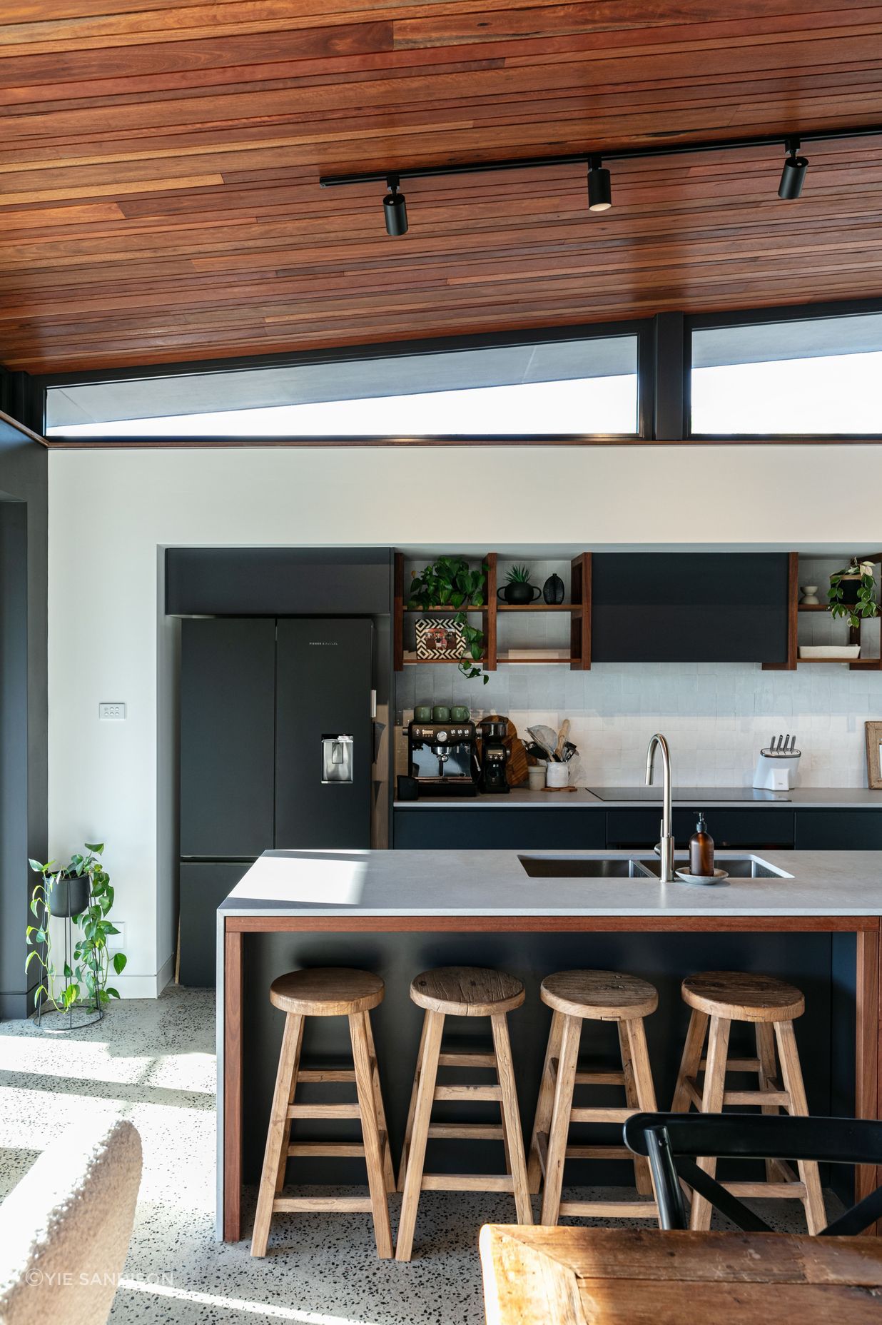 The north facing highlight triangle window brings in more light into the kitchen.