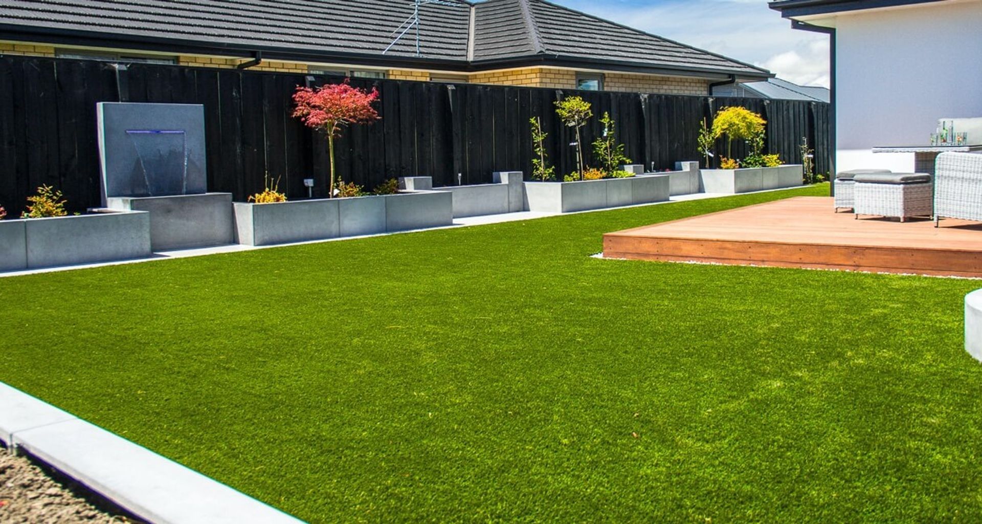 Low Maintenance Living Backyard banner