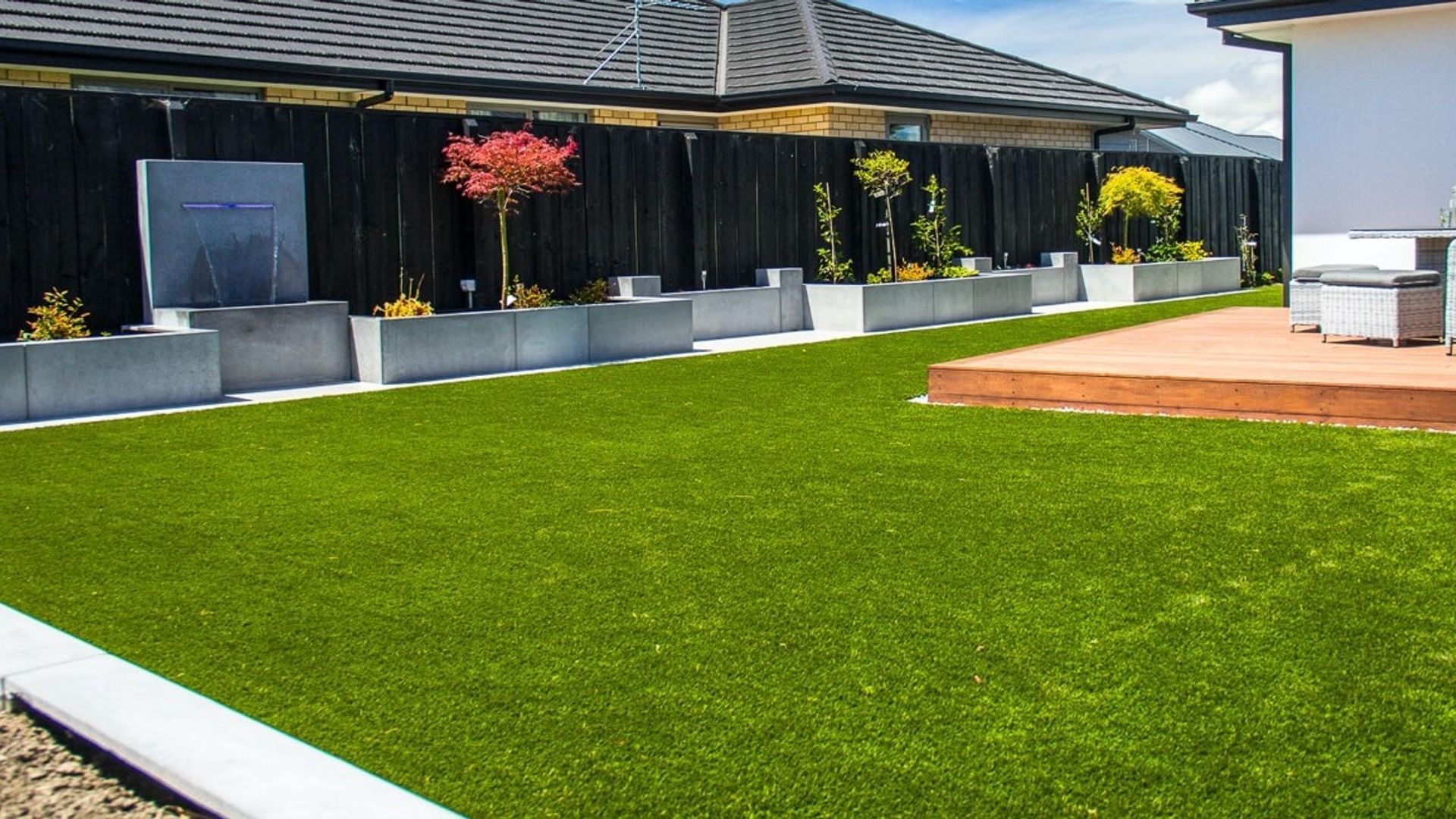 Low Maintenance Living Backyard banner