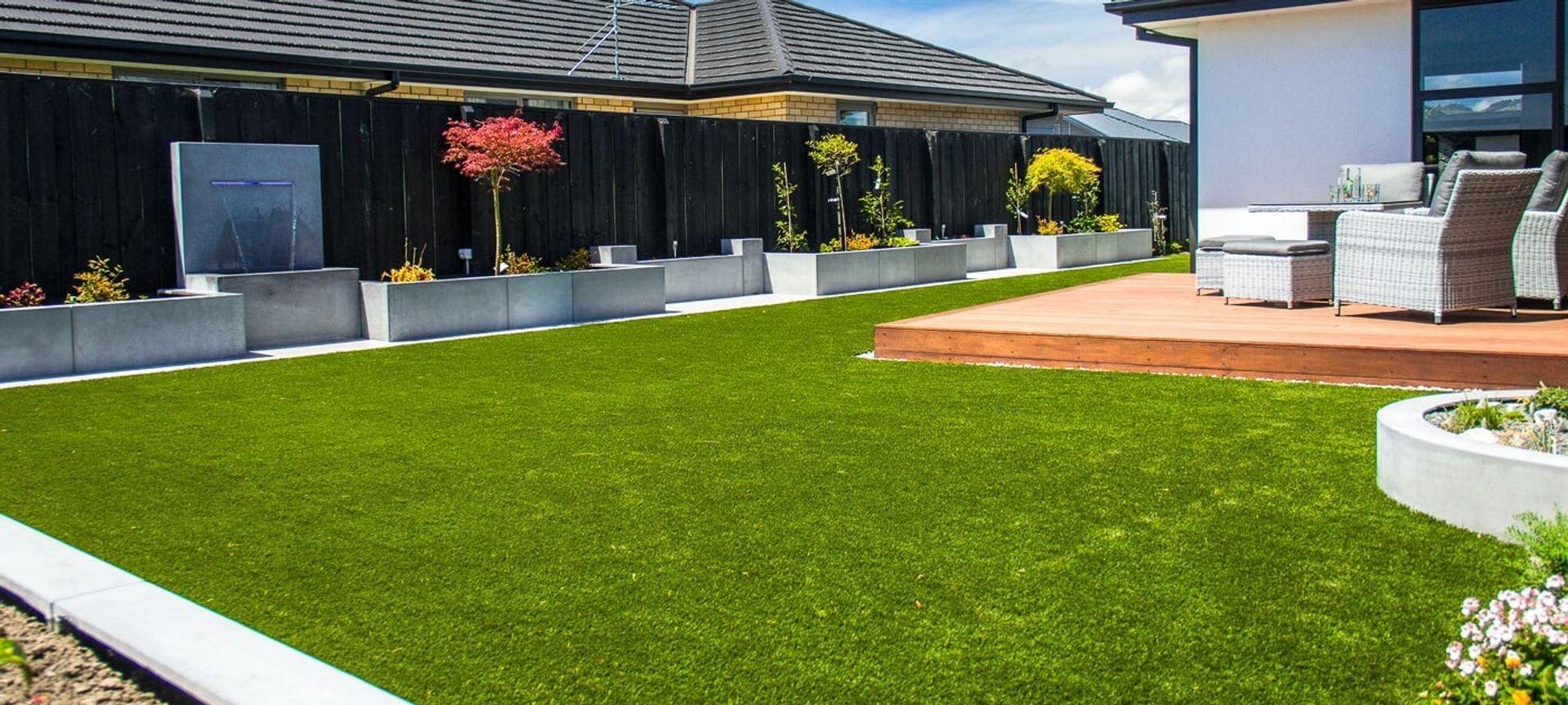 Low Maintenance Living Backyard banner
