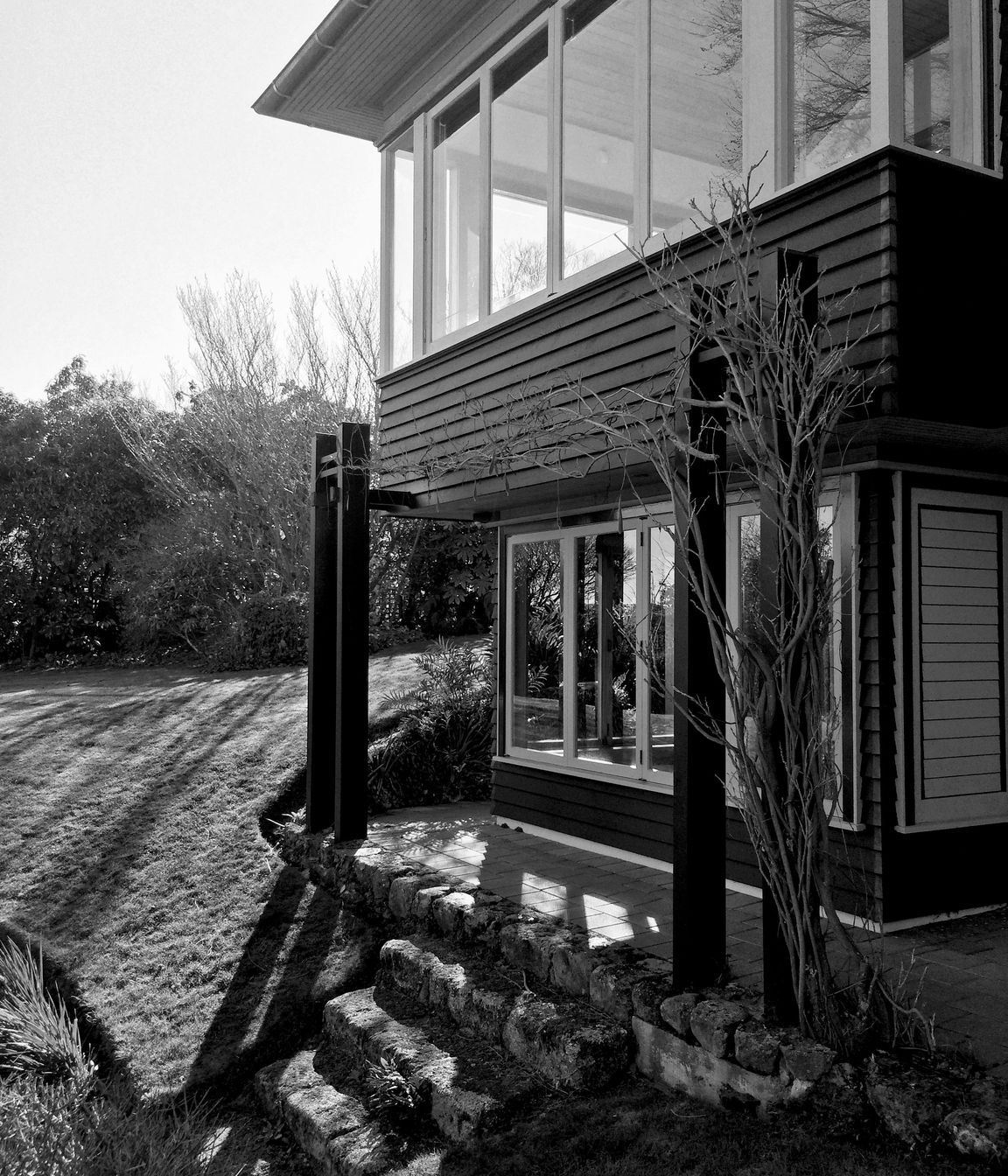 two houses and a shared garden
