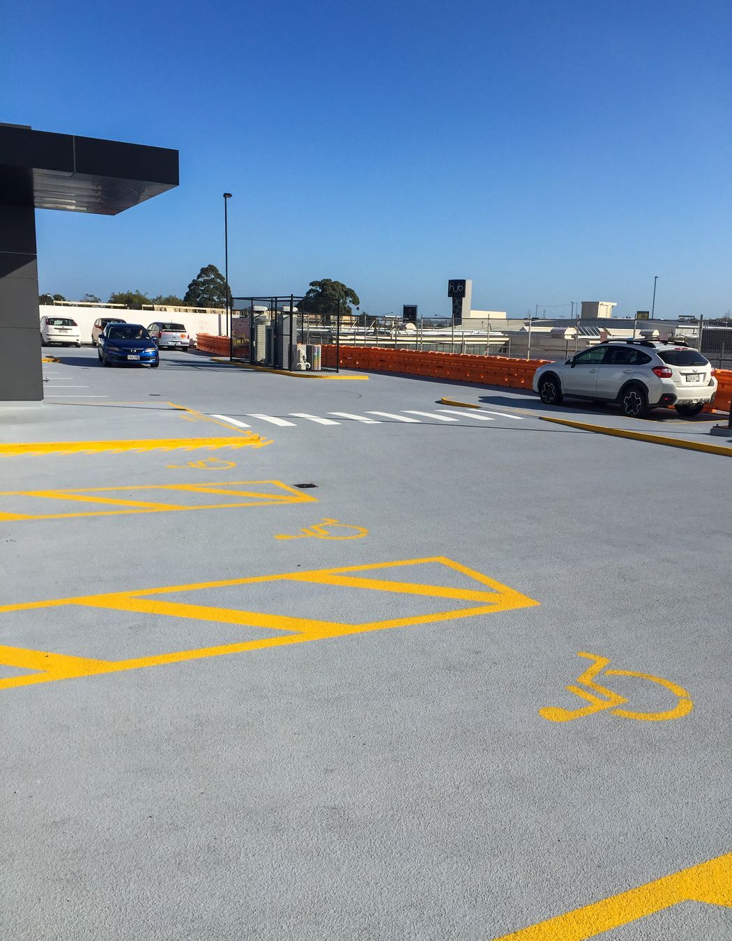 Completed Matacryl Carpark, The Hub Hornby