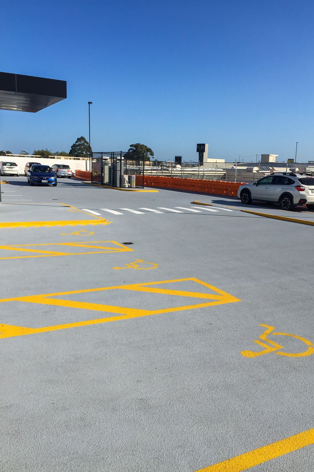 Completed Matacryl Carpark, The Hub Hornby